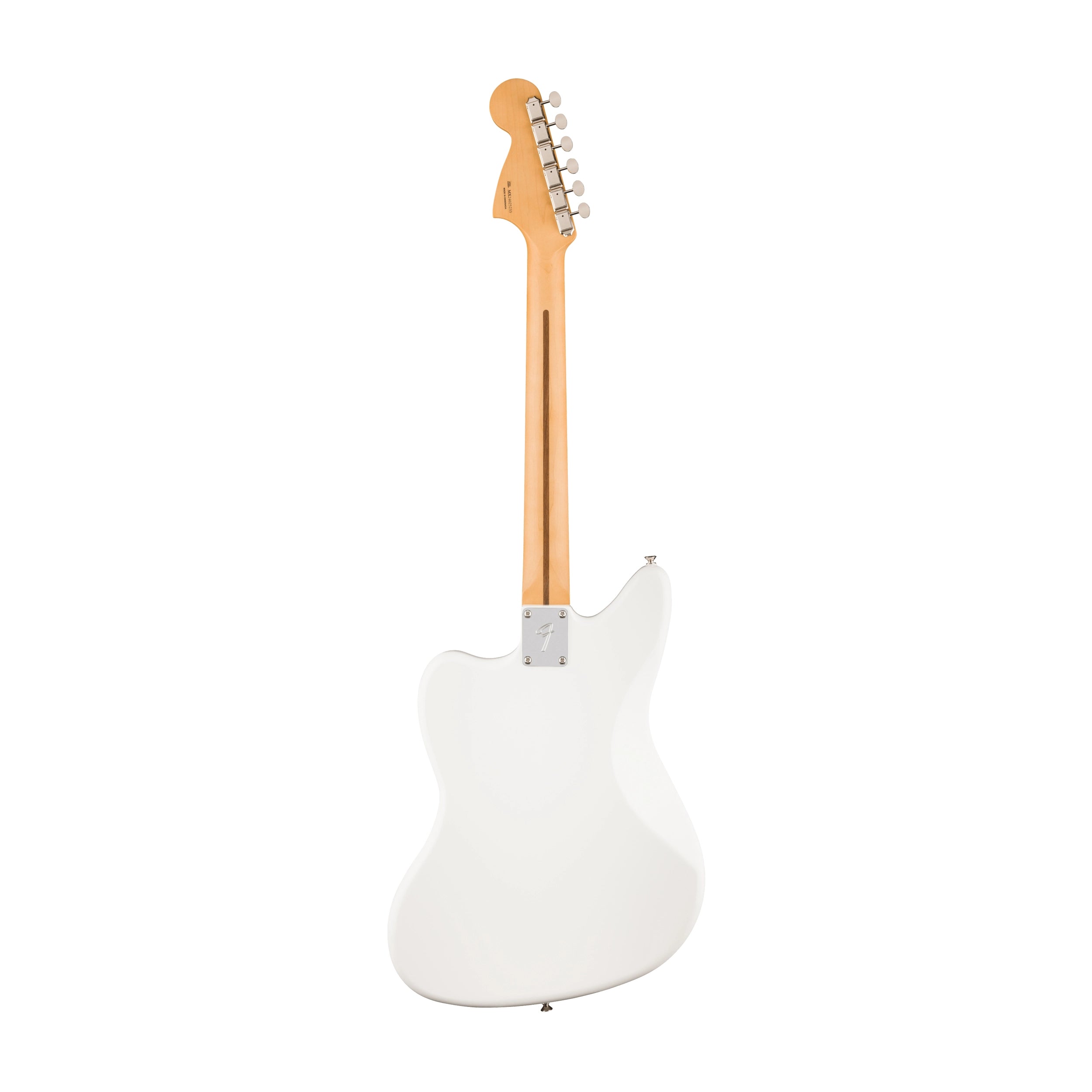 Back view image of Fender Player Il Jaguar Electric Guitar - Polar White Color and maple neck