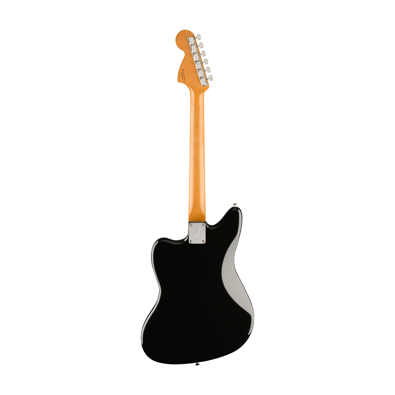 Back view image of Fender Vintera Il 70's Jaguar Electric Guitar - Black color and maple neck