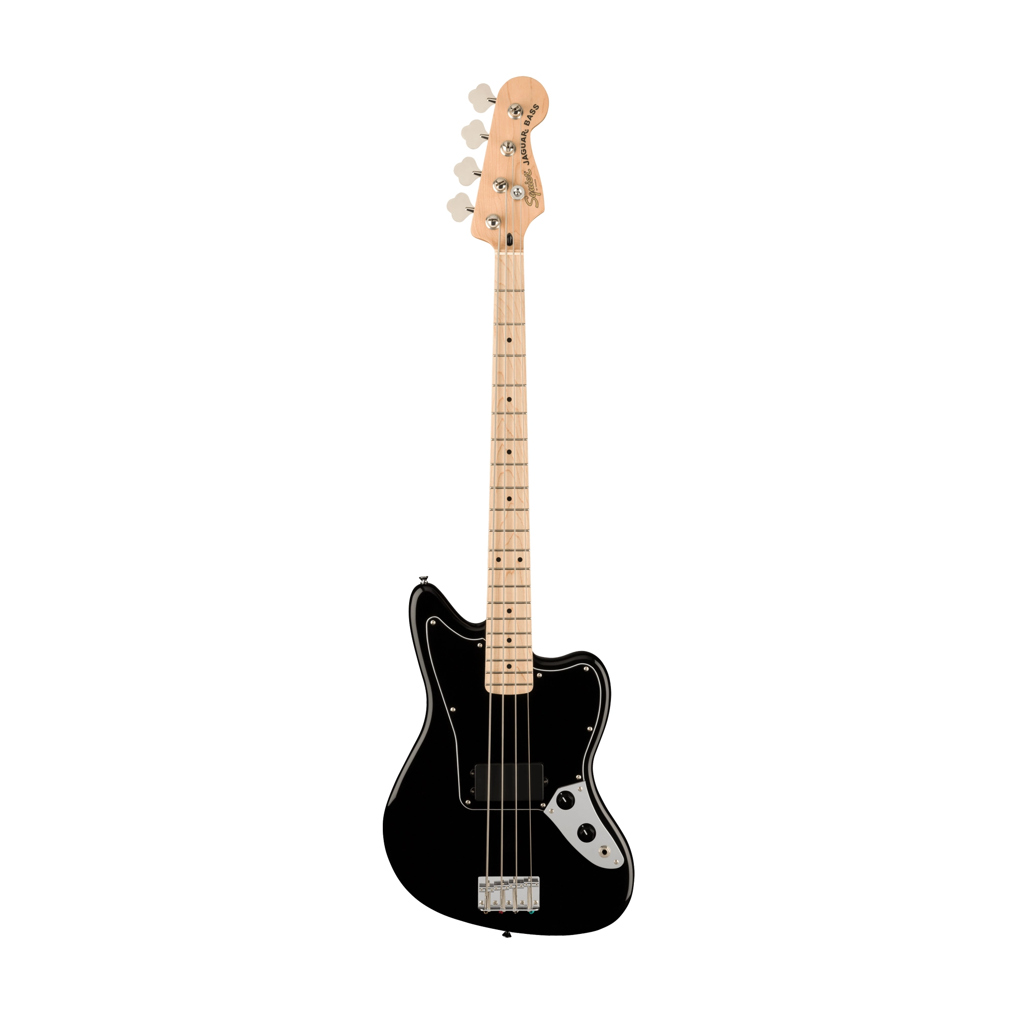 Squier Affinity Series Jaguar Bass H 4-String Electric Bass - Black front side view