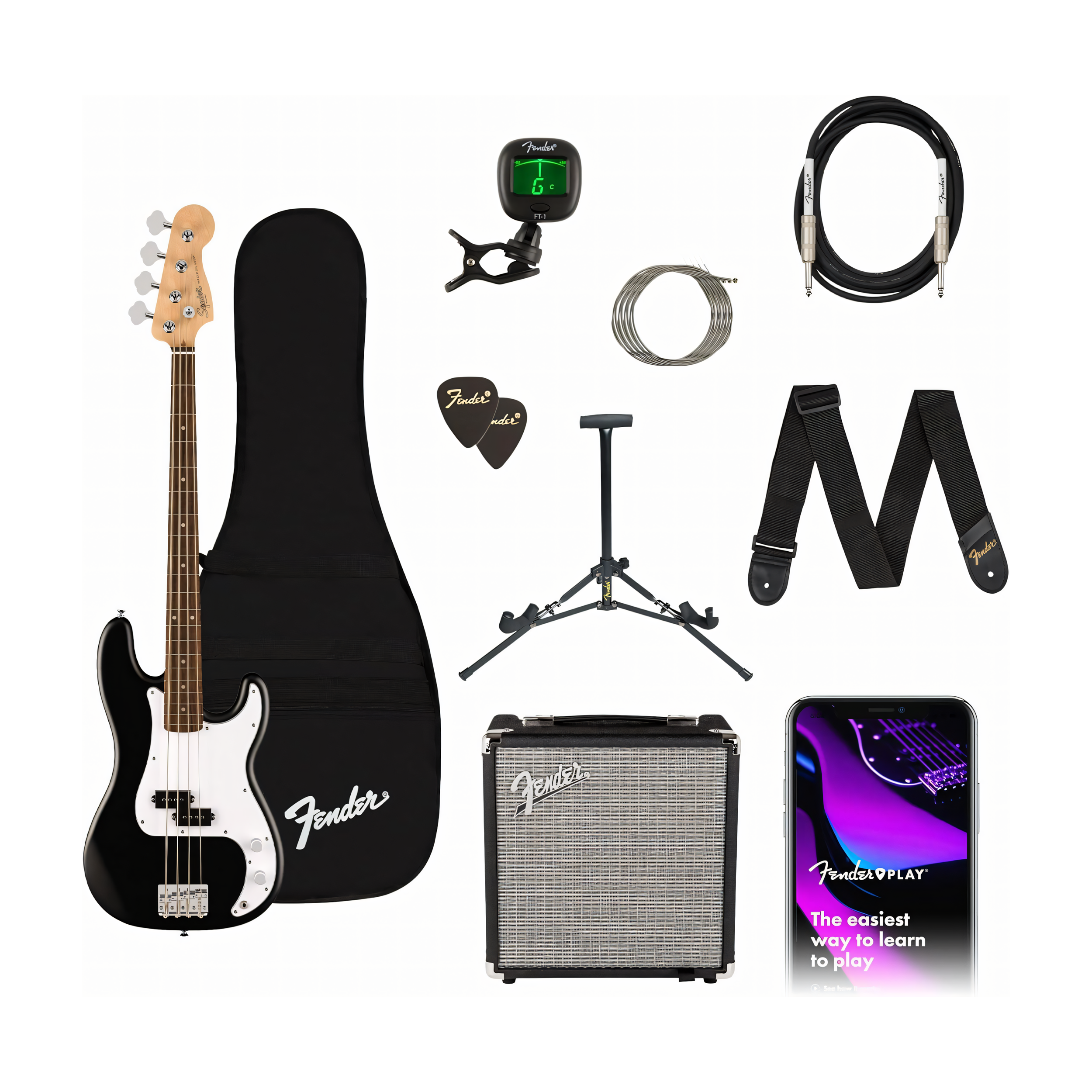 Fender Squier Debut Series Precision Bass Guitar Pack - Black