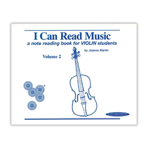 Book cover of 'I Can Read Music' for violin students by Joanne Martin, Volume 2.