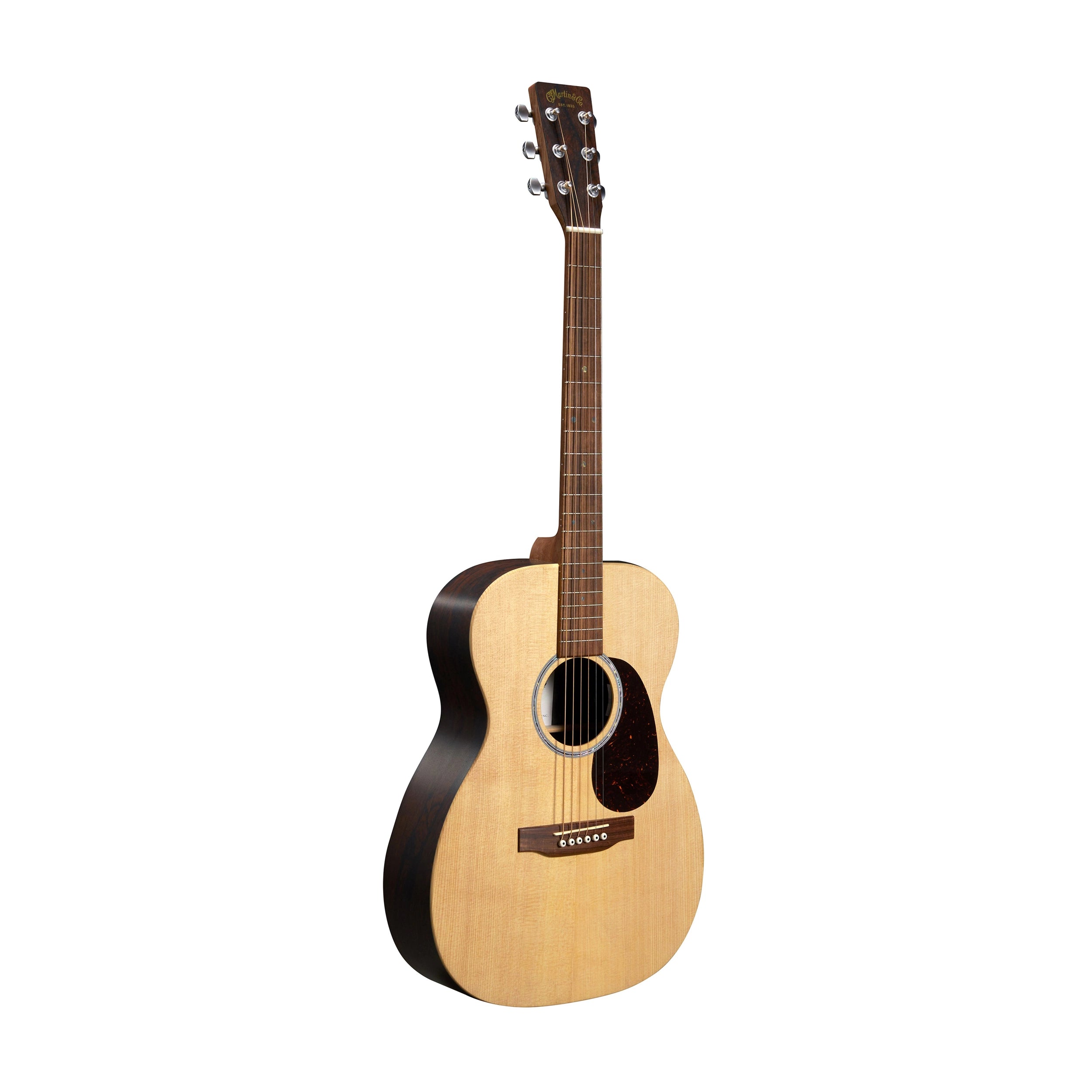 Front tilted view of Martin 00-X2E Cocobolo Acoustic-electric Guitar - Natural