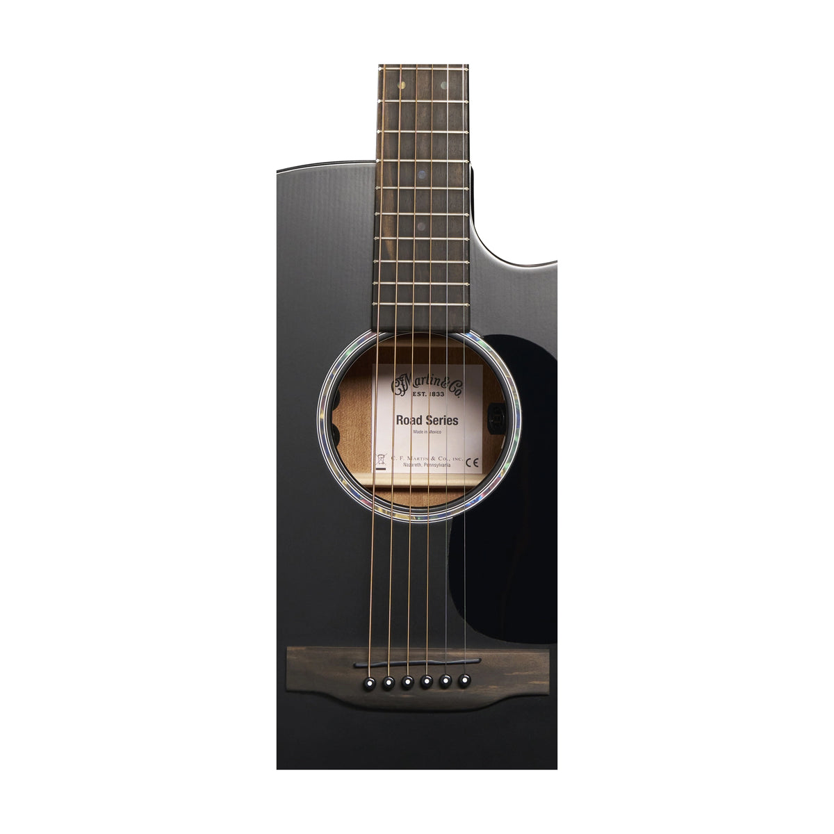 Martin Road Series DC-10E Modern Black Acoustic-Electric Guitar - Black