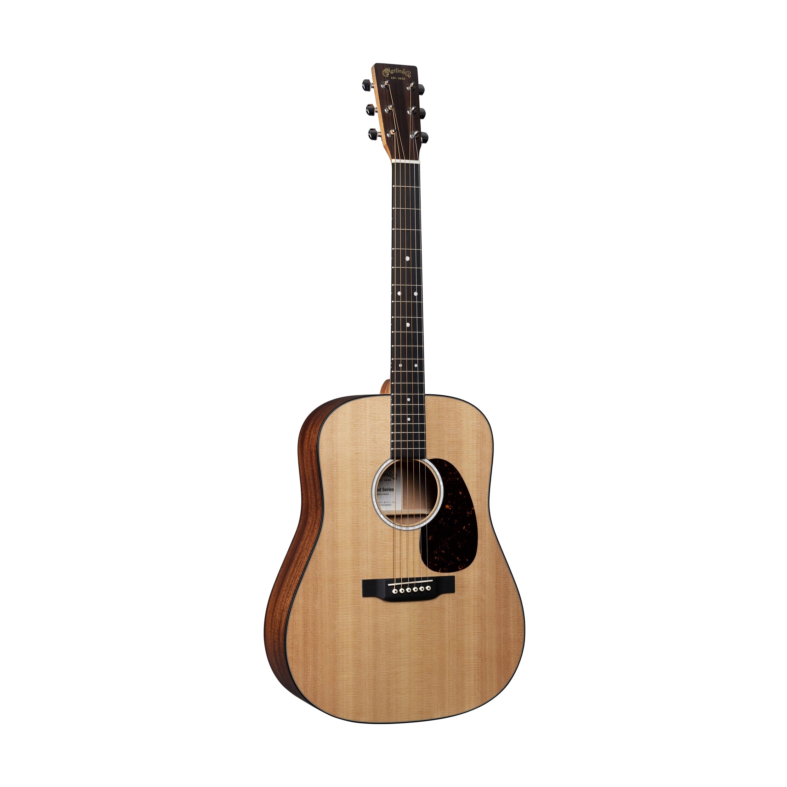 Front tilted view of Martin 11SPD10E Road Series D-10E Acoustic-Electric Guitar - Natural Wood color