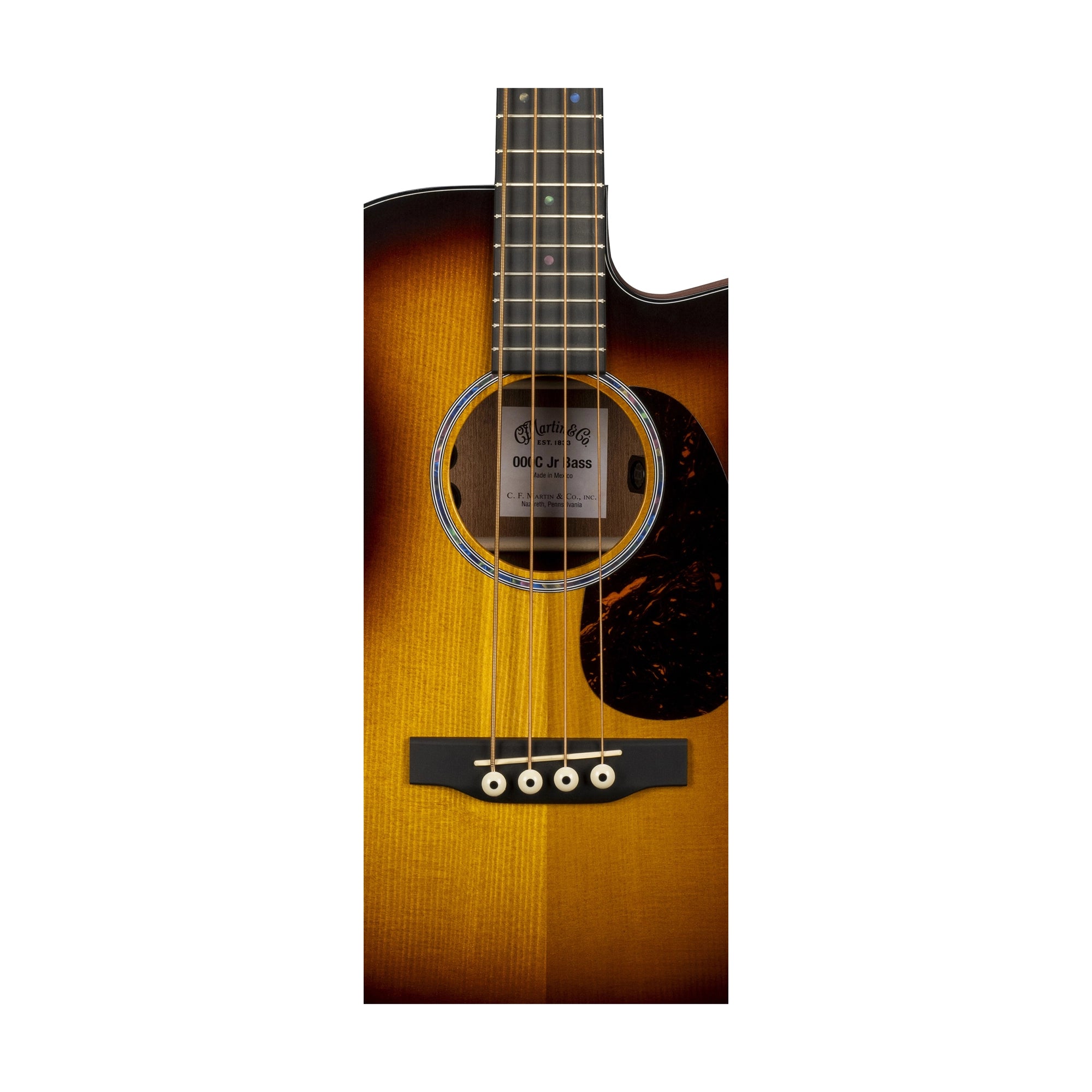 Martin 000c Jr-E Bass Burst Acoustic-Electric Bass Guitar - Burst