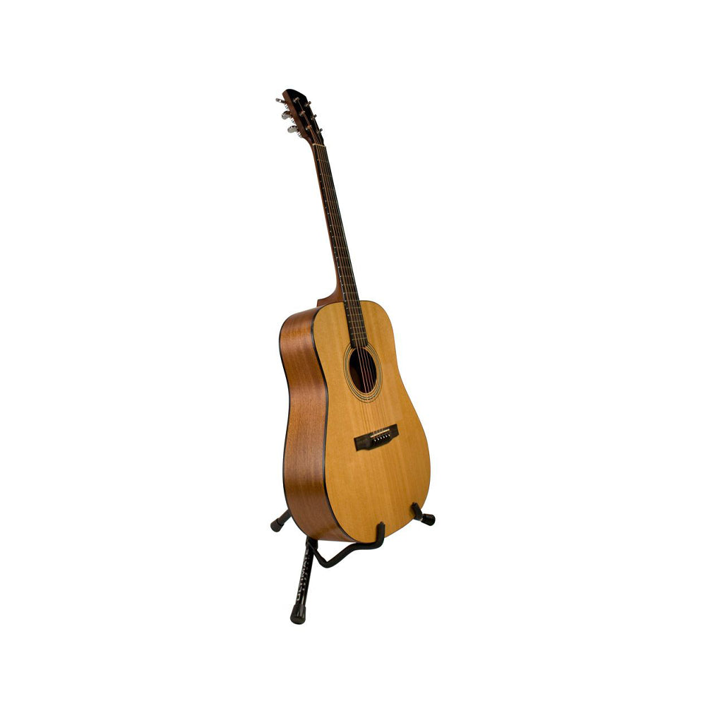Ultimate Support GS-55 Genesis Series A-Frame Style Guitar Stand with acoustic guitar