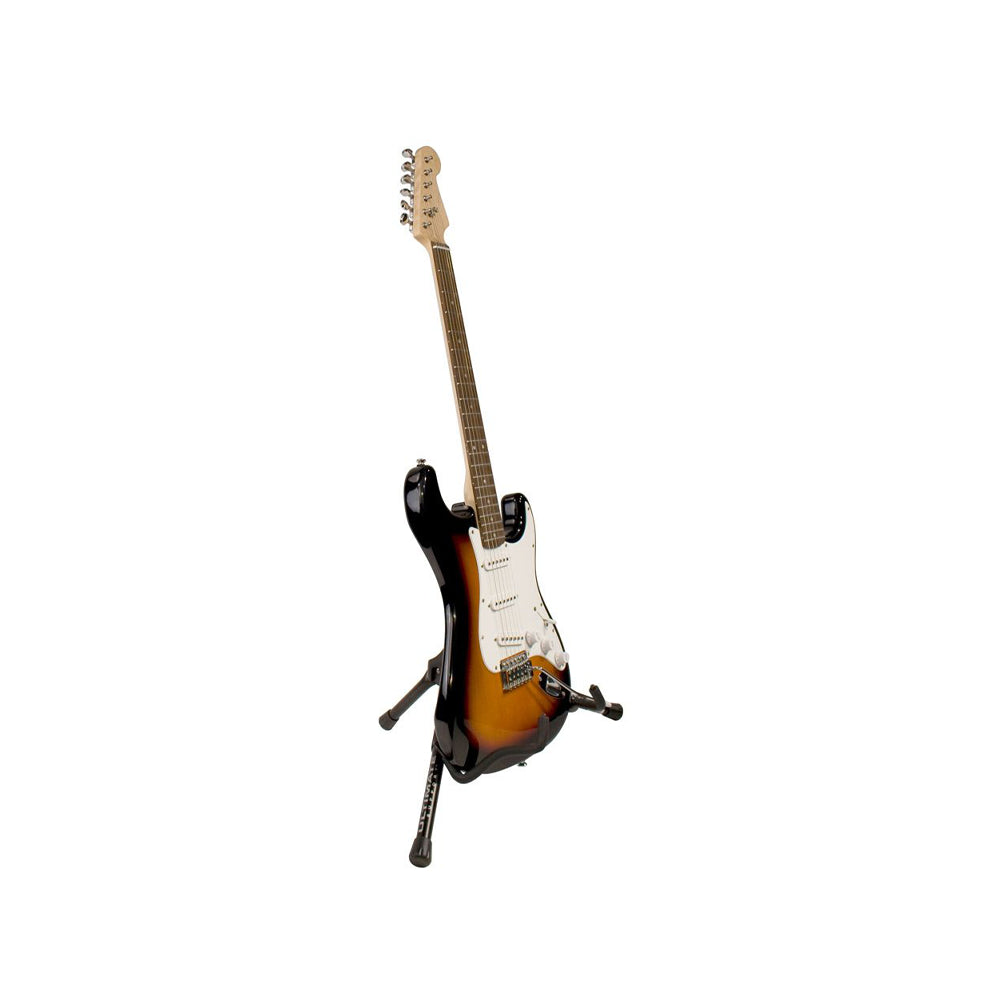 Ultimate Support GS-55 Genesis Series A-Frame Style Guitar Stand with electric guitar