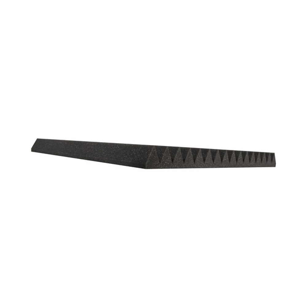 Side view of a charcoal gray wedge-style absorption studio foam panel