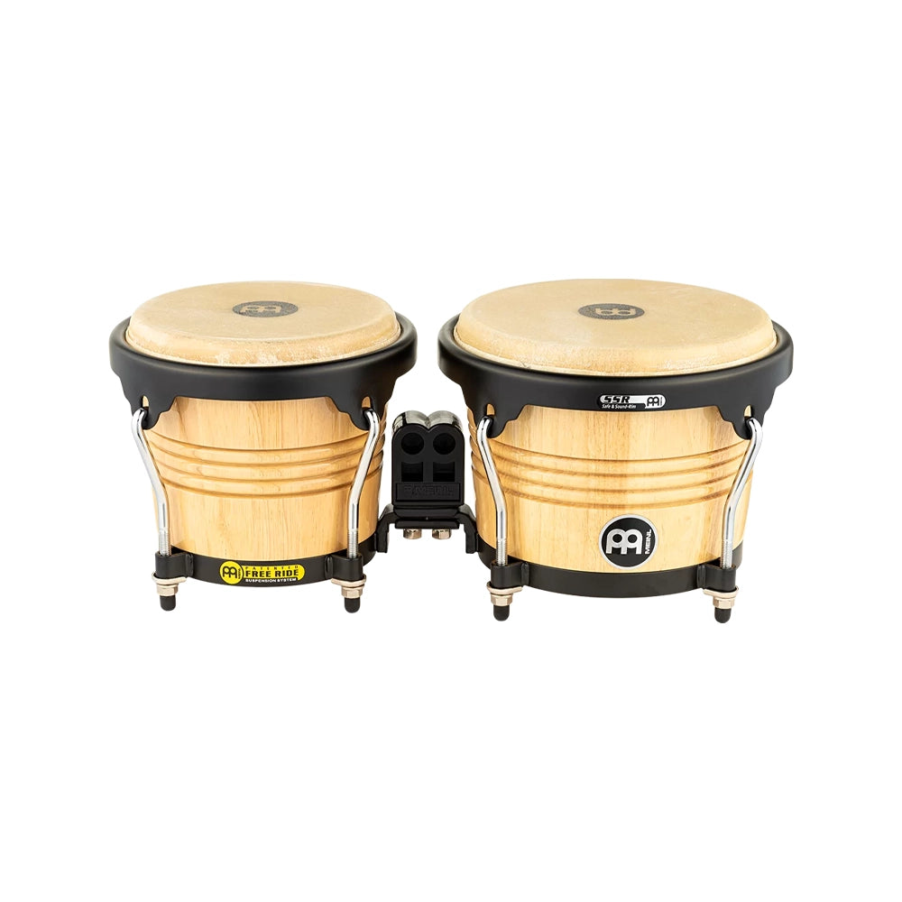 Free Ride Series Wood Bongos, Natural Finish 6 3/4" & 8"