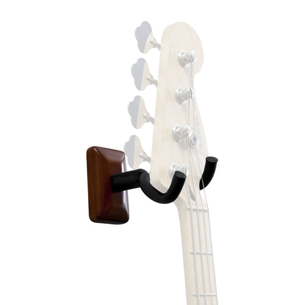 Gator Wall-Mounted Guitar Hanger with Mahogany Mounting Plate