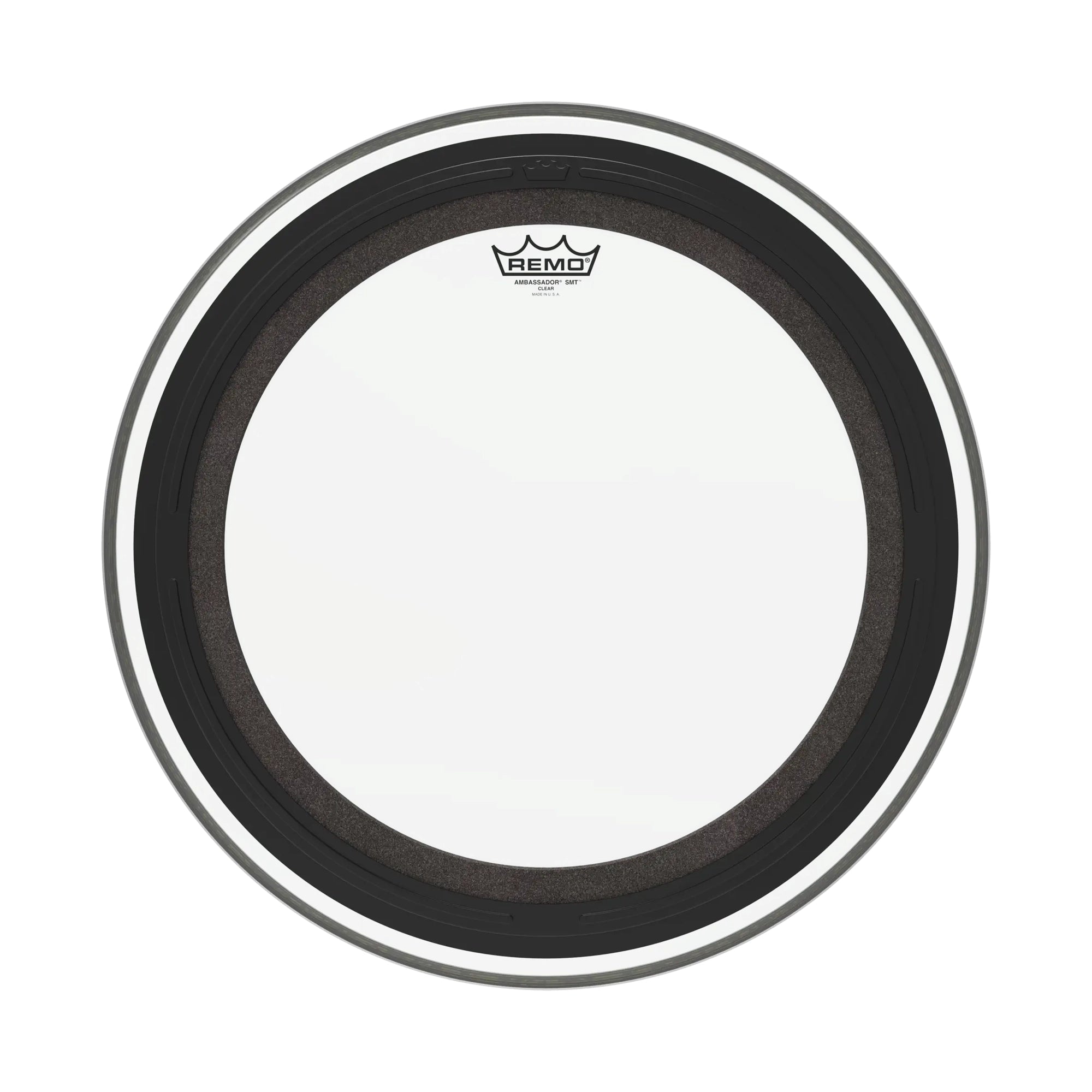 Front view of Remo 22" Ambassador SMT Clear Drumhead