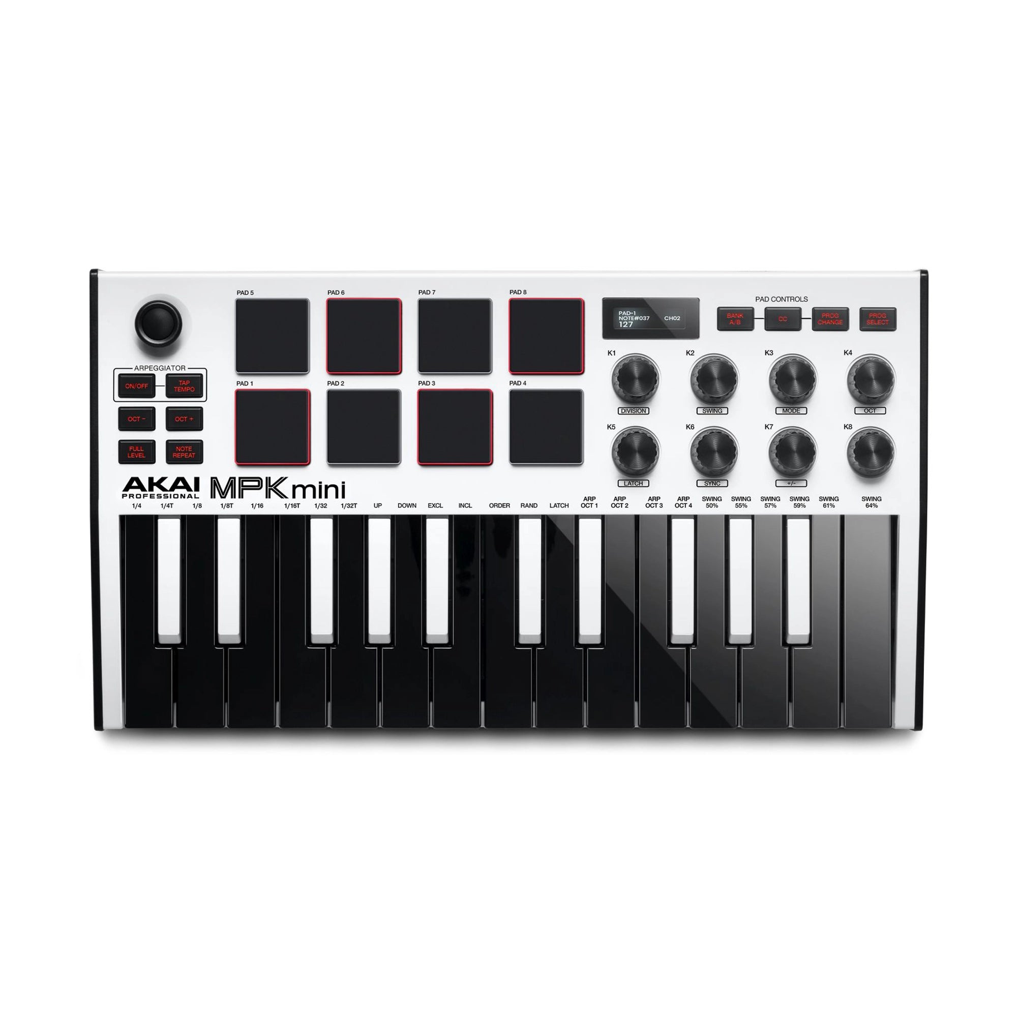 Akai MPKMINI3W Controlador MIDI Compacto USB-Blanco