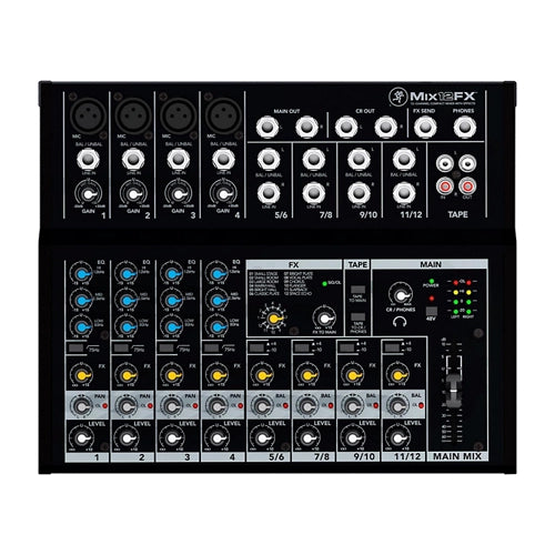 Front view of Mackie Mix12FX 12-Channel Compact Mixer with Effects