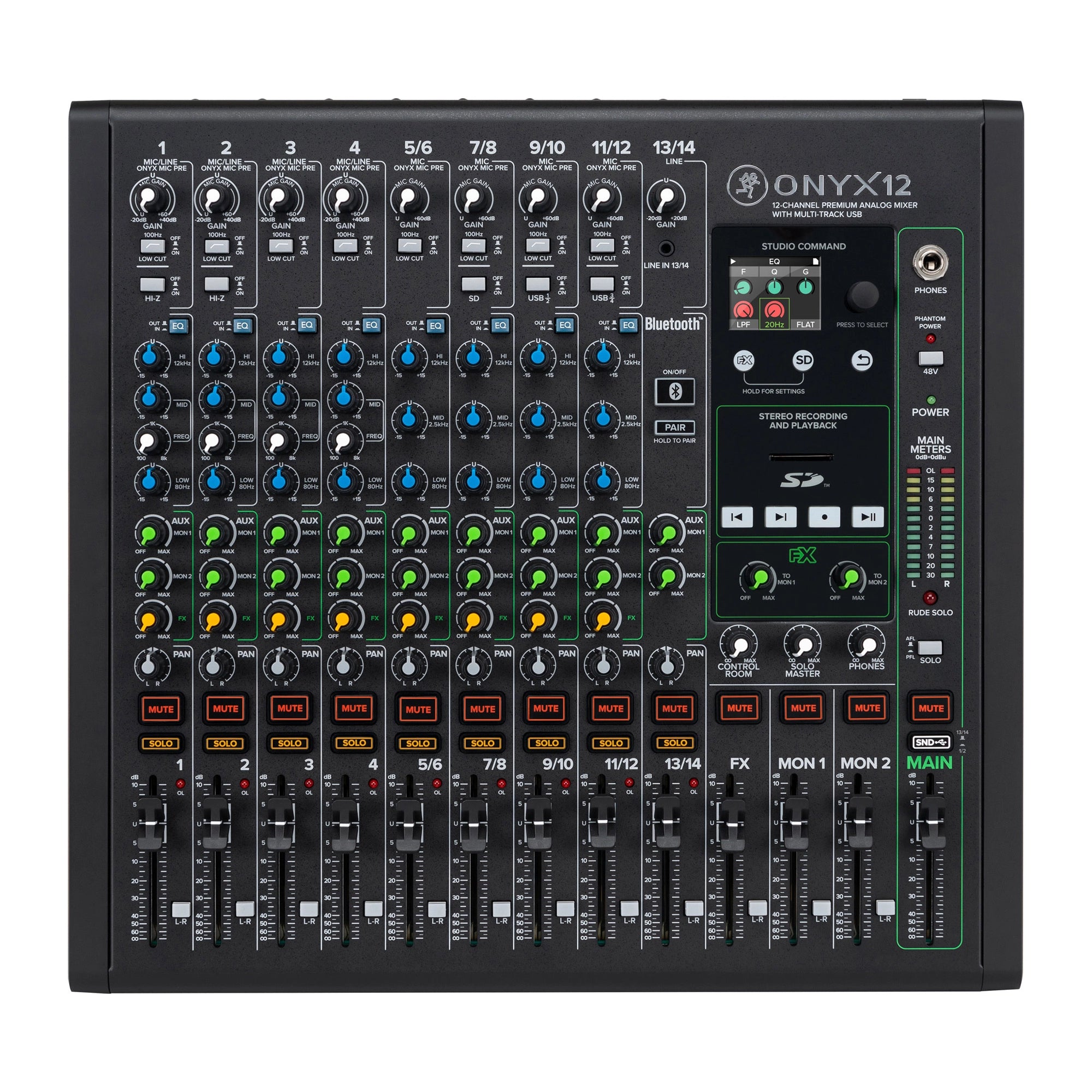 Mackie Onyx12 12-channel Analog Mixer with Multi-Track USB