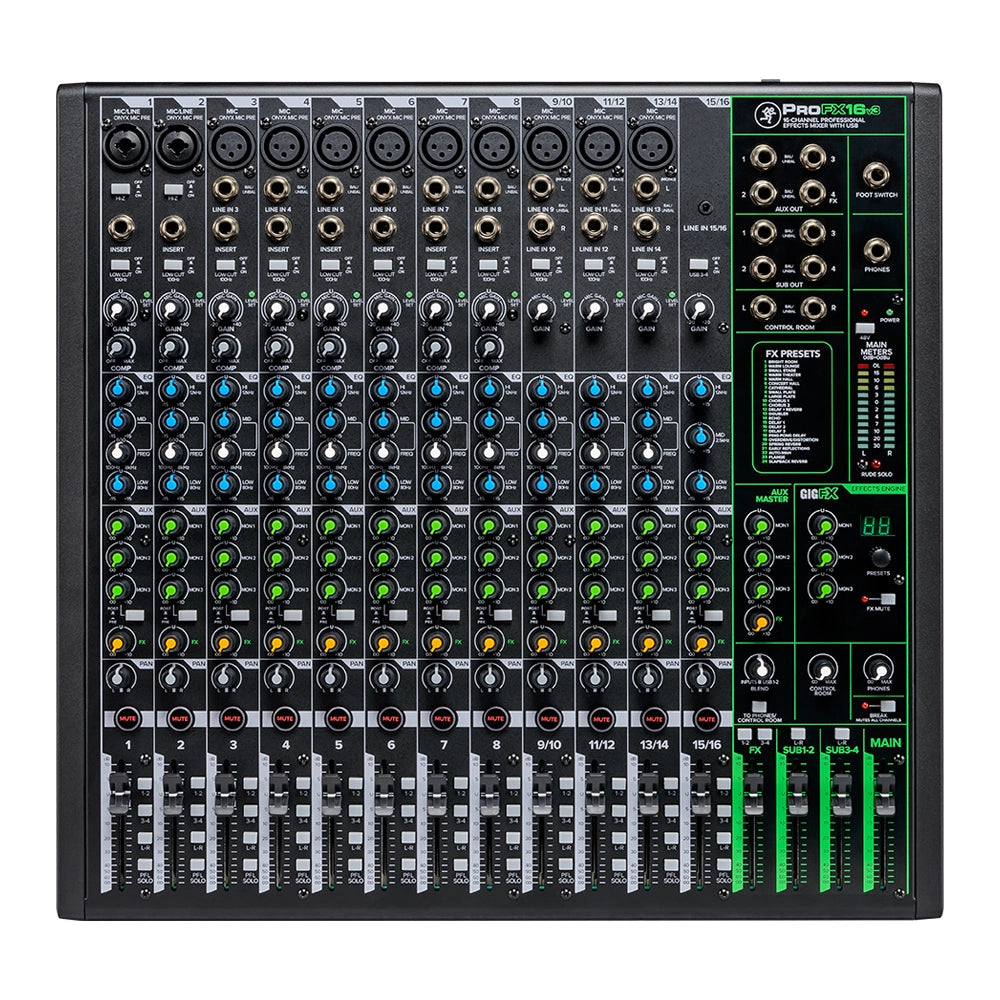 Mackie PROFX16V3 16-Channel 4-Bus Professional Effects Mixer with USB