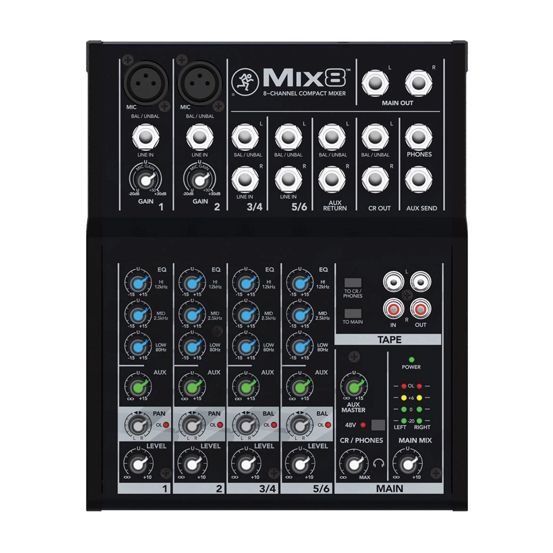 Mackie Mix8 8-Channel compact mixer in black finish