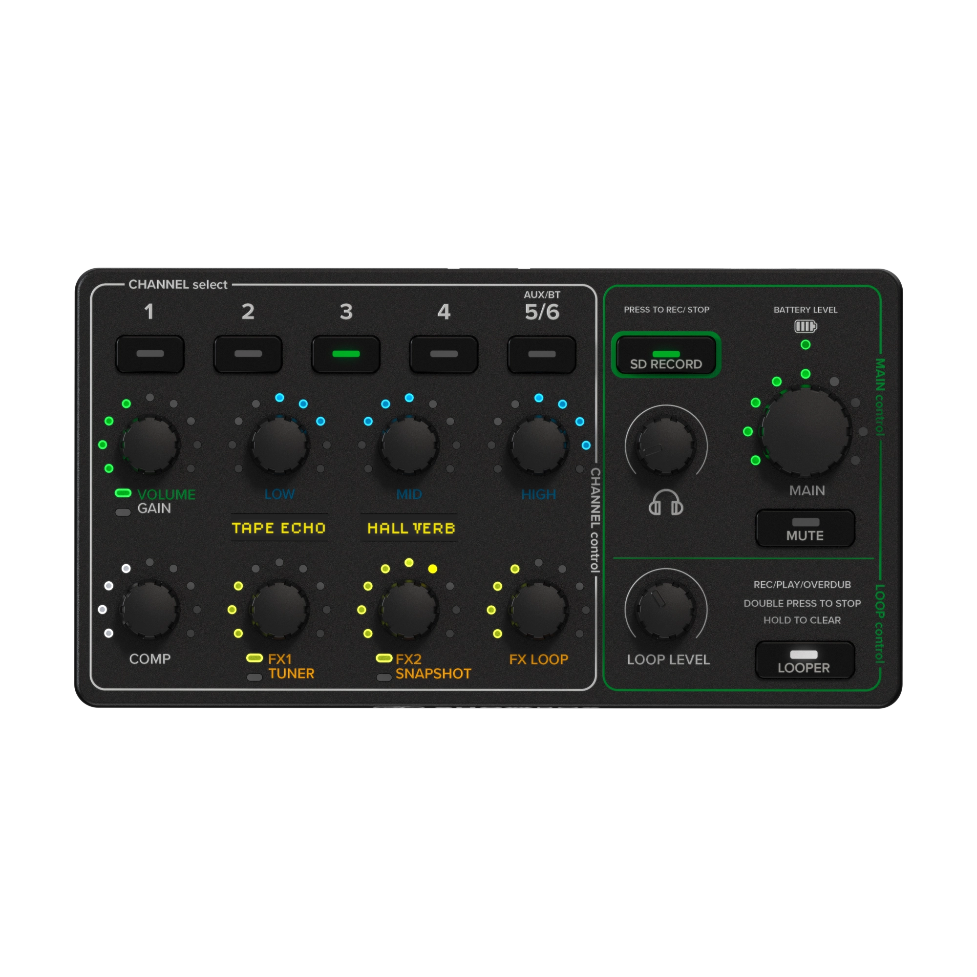 Mackie Showbox Battery-Powered All-In-One Live Performance Rig Breakaway Mix Controller front view