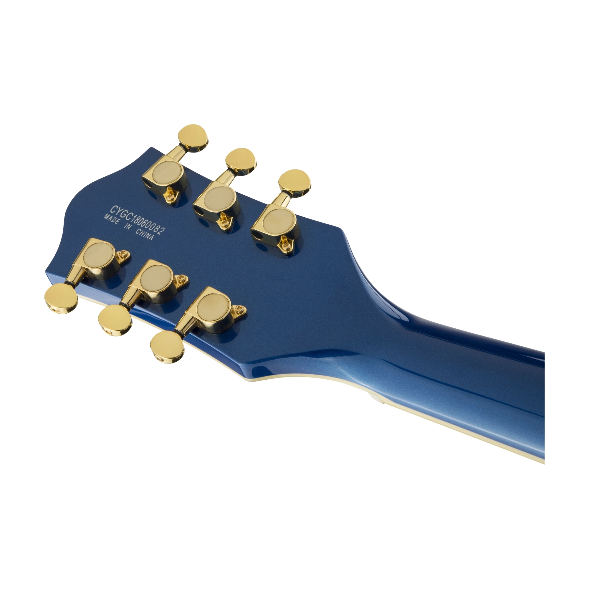 2509700551 Back Headstock close up on white background.