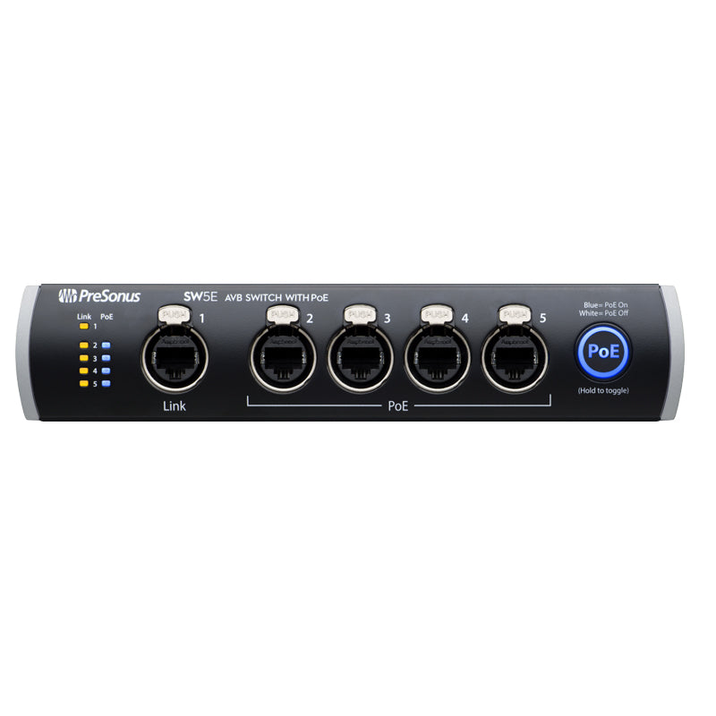 PreSonus SW5E 5-Port Audio Video Bridging Switch w/ POE