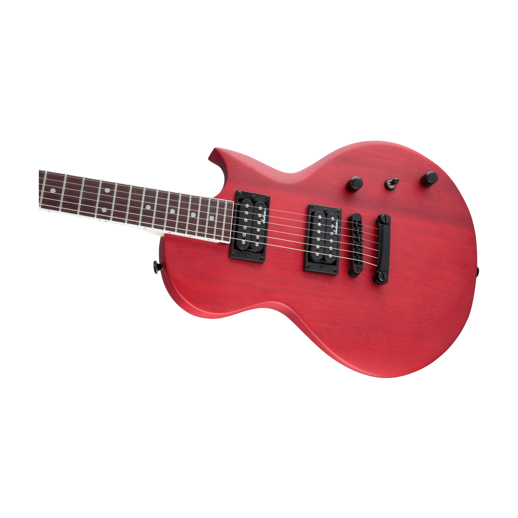 Jackson JS Series Monarkh SC JS22 Electric Guitar - Red Stain body & bridge view