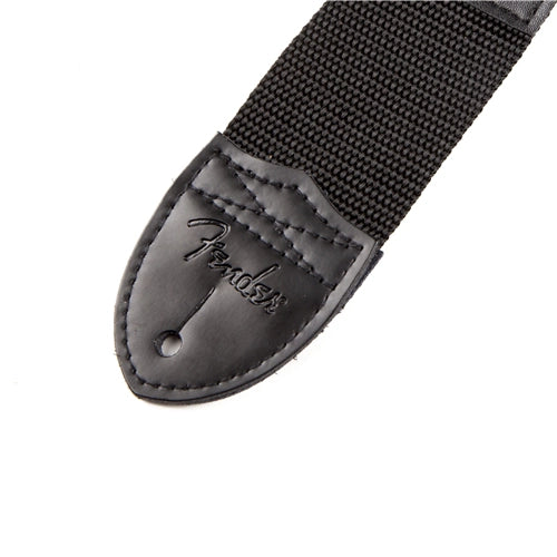 Fender 2" Black Poly Strap Yellow Logo