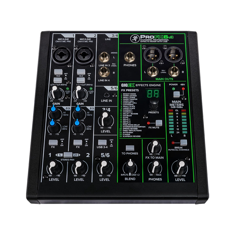 Mackie ProFX6v3 6-Channel Professional Effects Mixer with USB