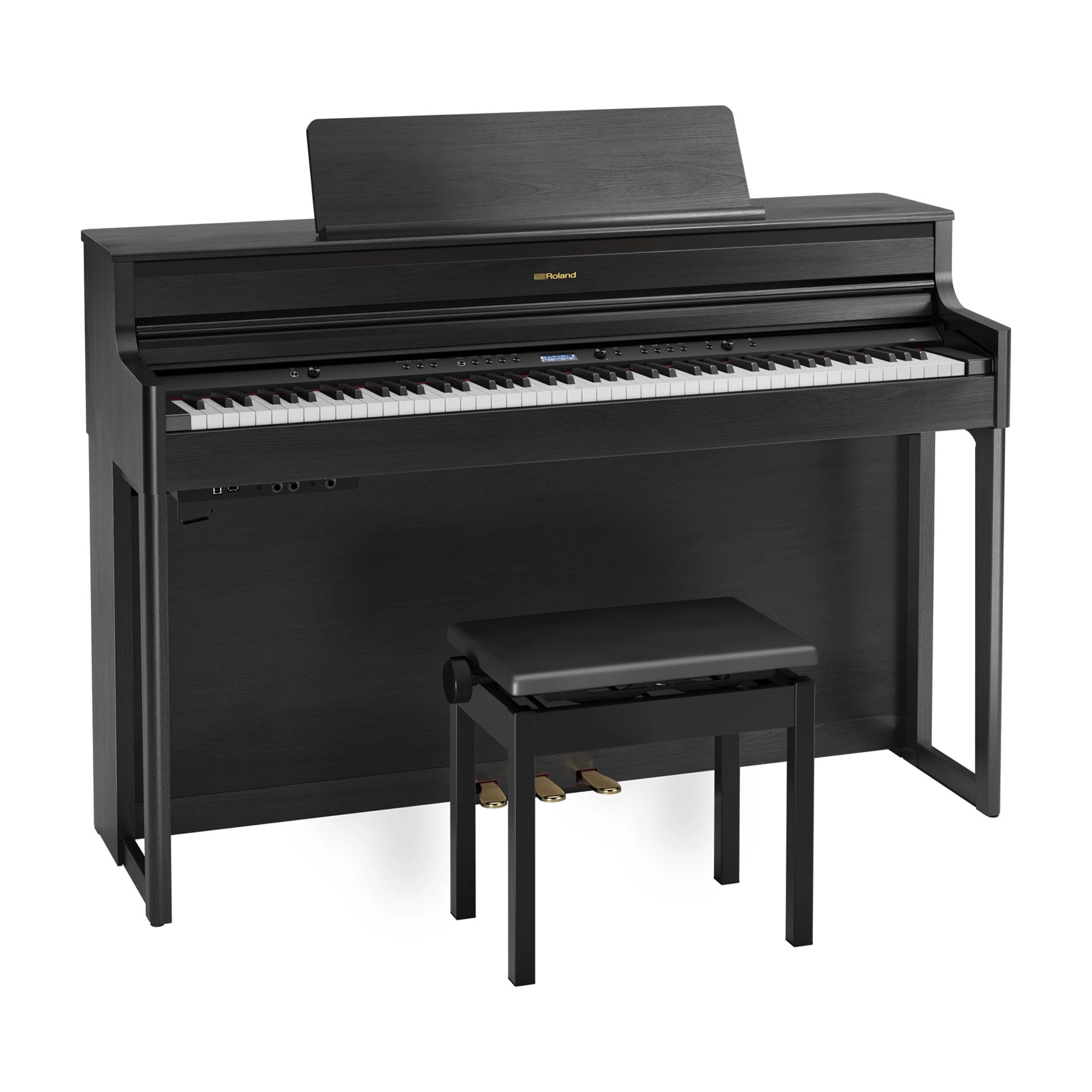 Roland HP704 Upright Digital Piano - Charcoal Black