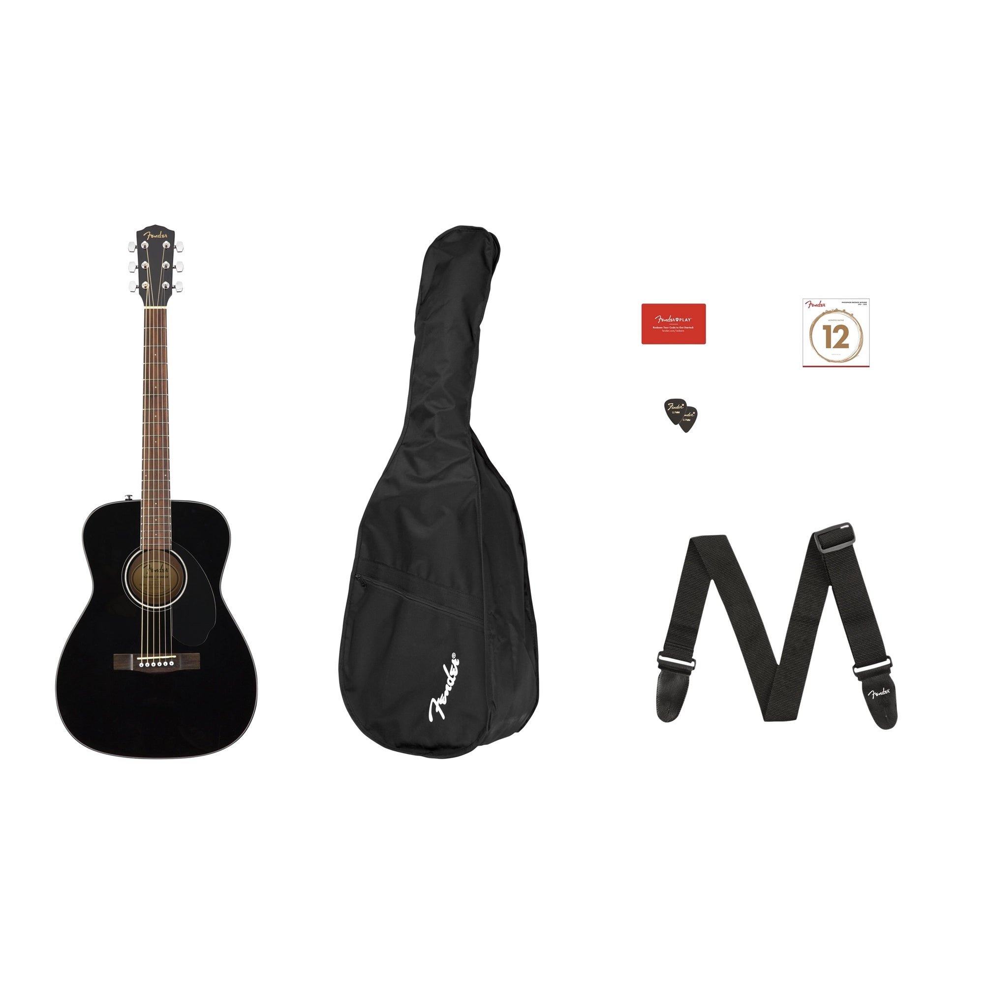 Fender CC-60S Concert Acoustic Guitar Pack - Black