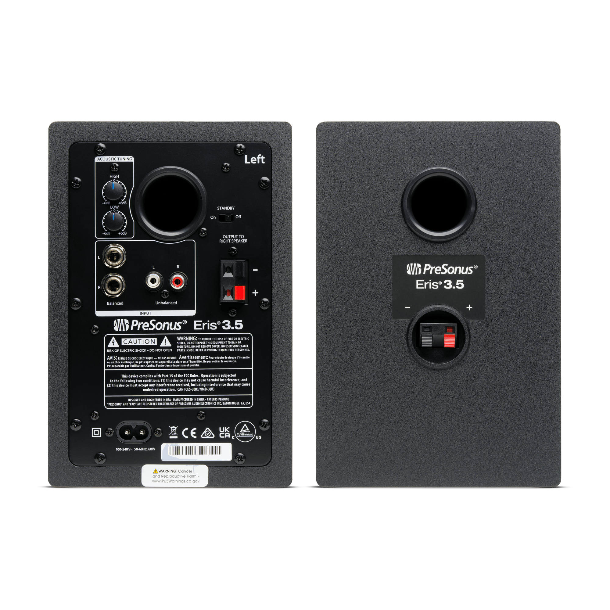 Back view of PreSonus Eris 3.5 Studio Monitors