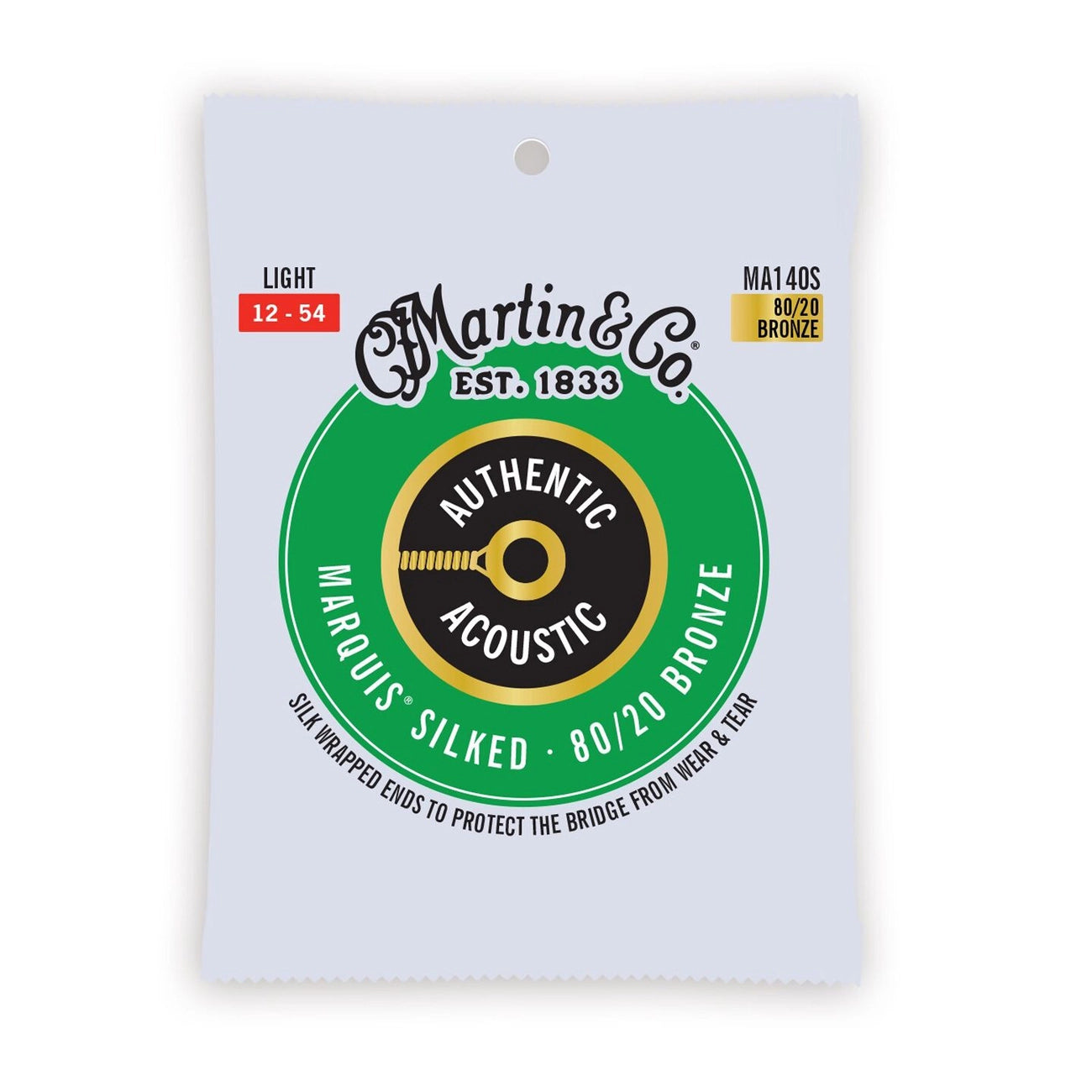 Martin MA140S Authentic Acoustic Marquis Silked 80/20 Bronze Guitar Strings 12-54