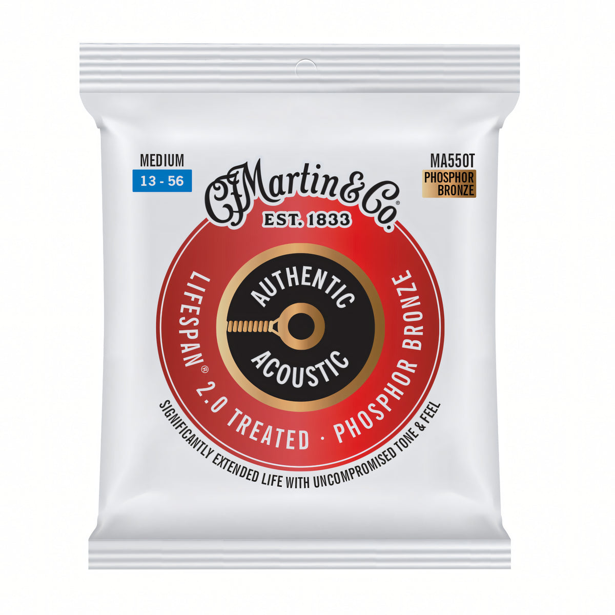 Martin MA550T 2.0 Treated 92/8 Phosphor Bronze Acoustic Guitar Strings 13-56