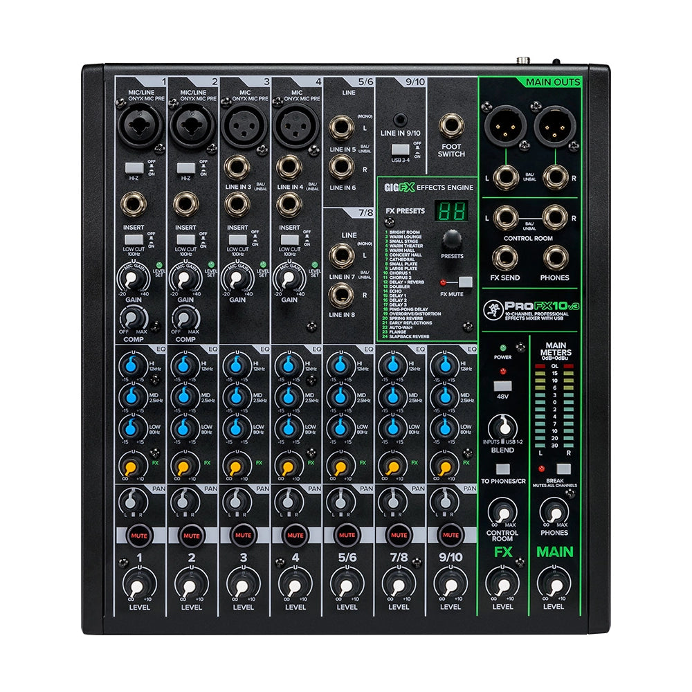 Mackie PROFX10V3 10-Channel Professional Effects Mixer with USB