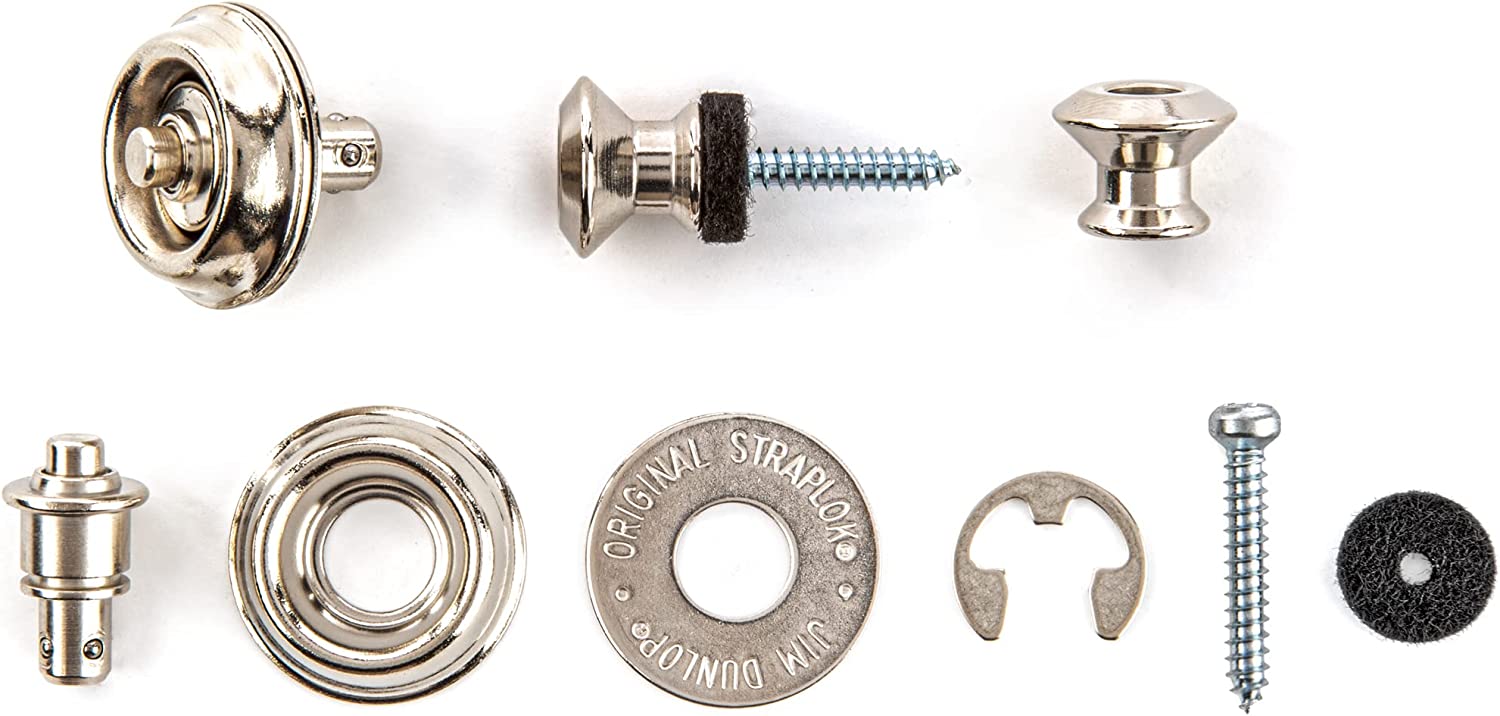 Dunlop Straplok Dual Design Strap Retainer System, Nickel