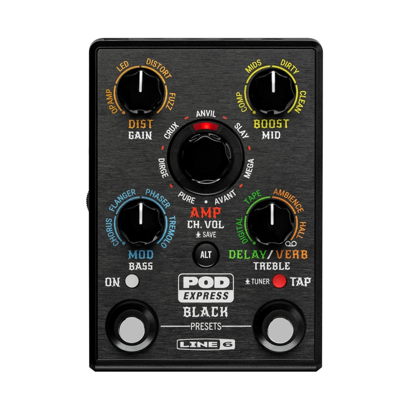 Line 6 POD Express Pedal de Amplificador y Procesador de Efectos para Guitarra - Negro