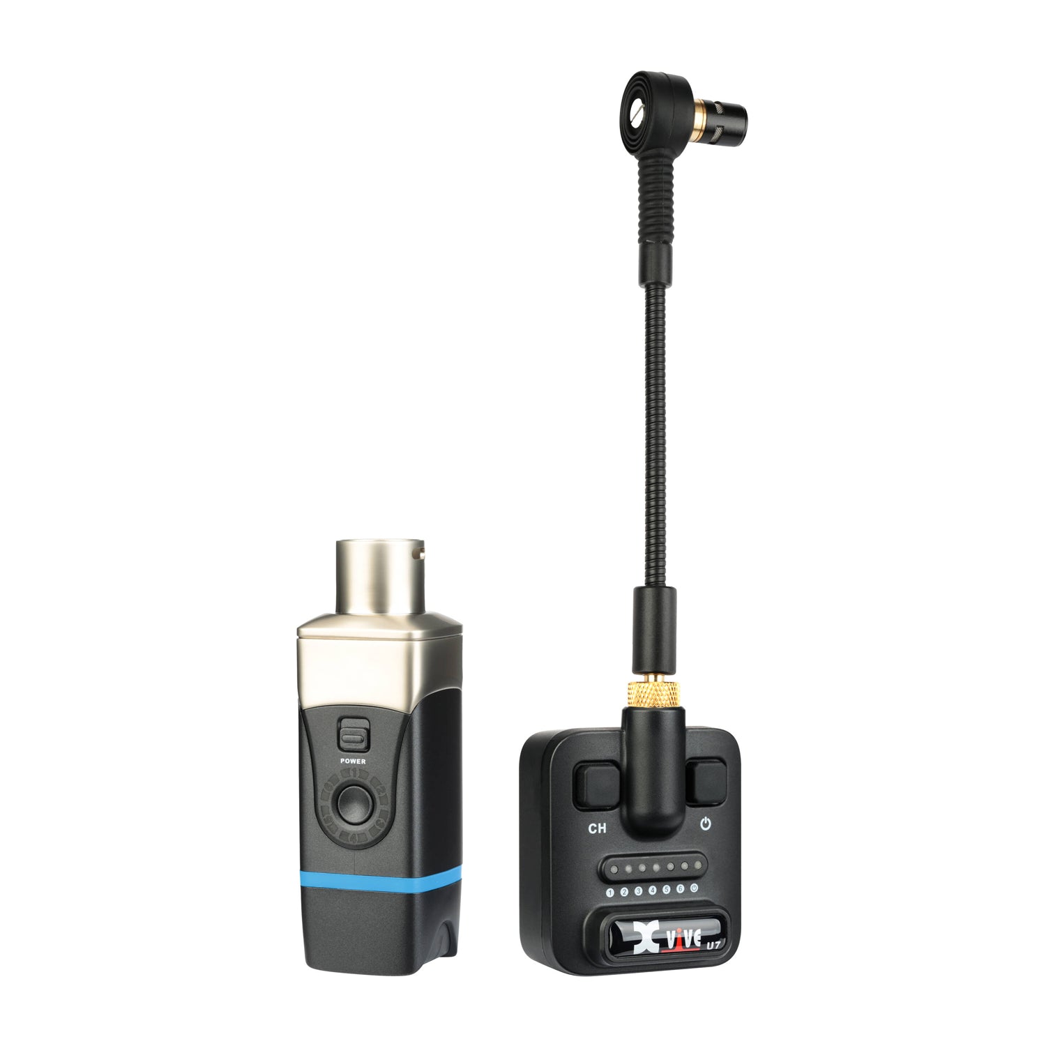 Full view of Microphone with transmitter/receiver