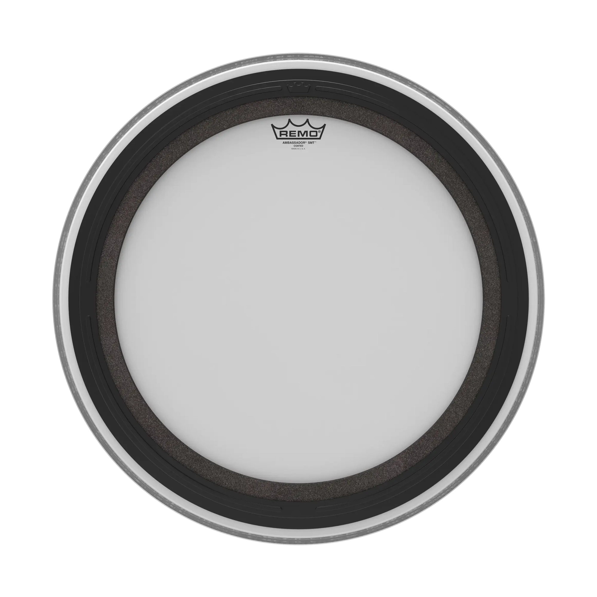 Front view of Remo 22' Coated Ambassador SMT Bass Drum Head