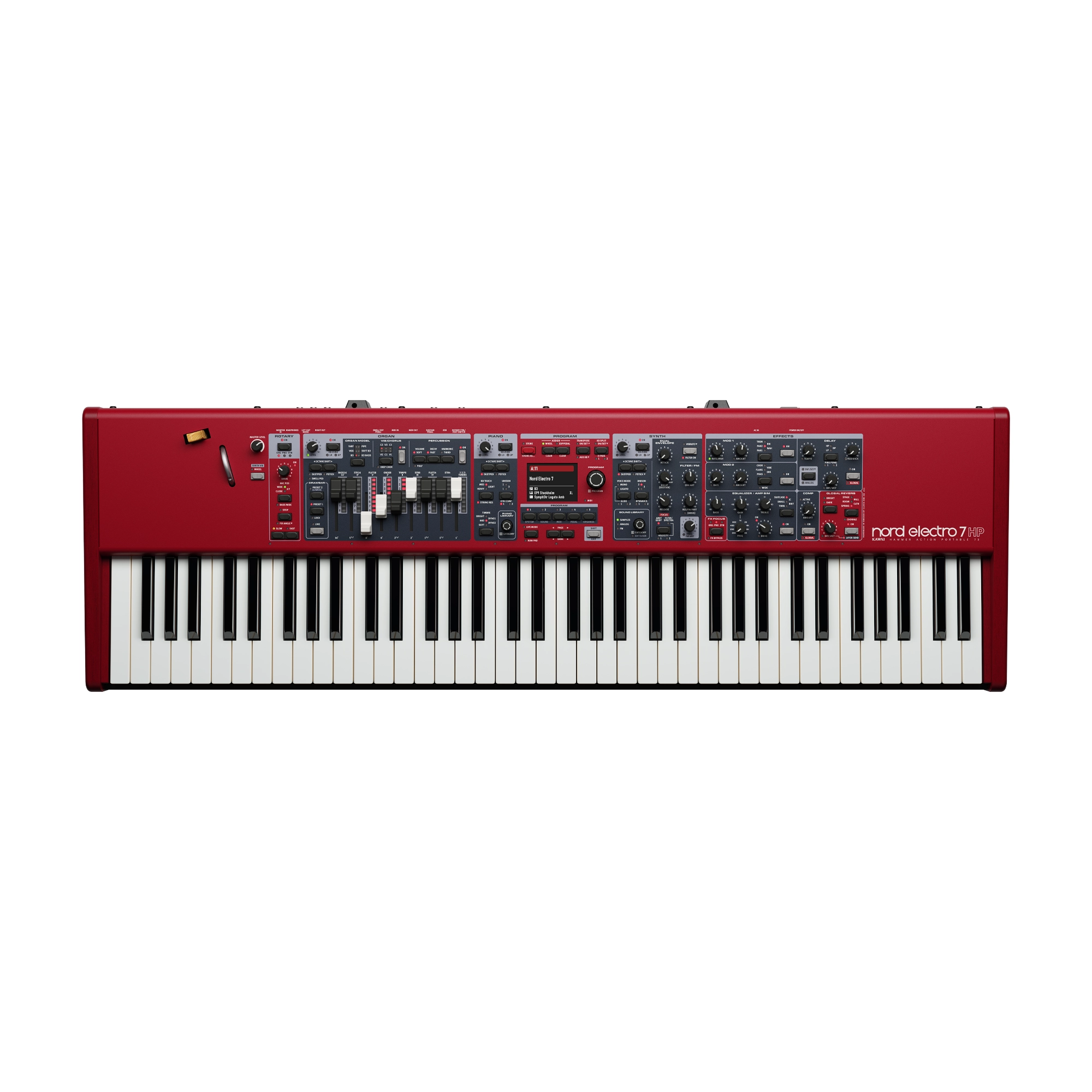 Nord Electro 7 HP 73-Key Stage Piano "Kawai" Hammer-Action top view