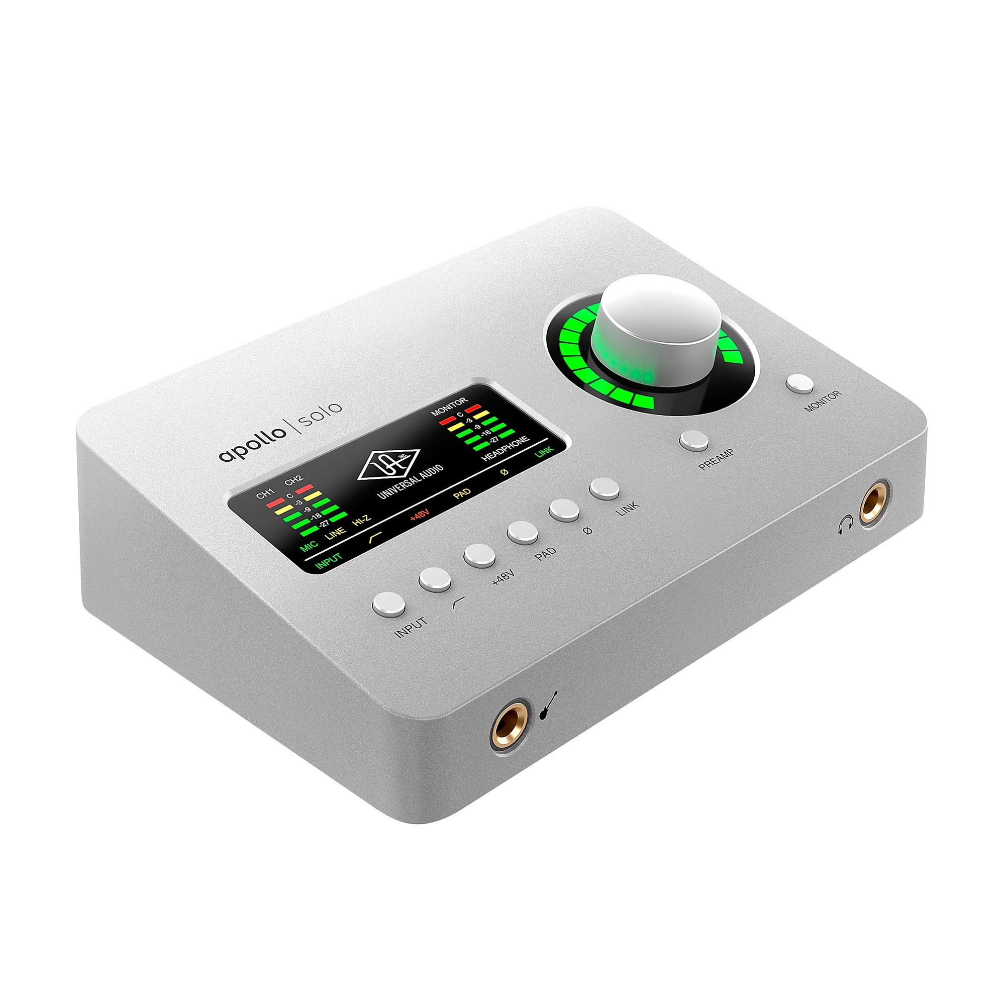 Apollo solo USB on white background.