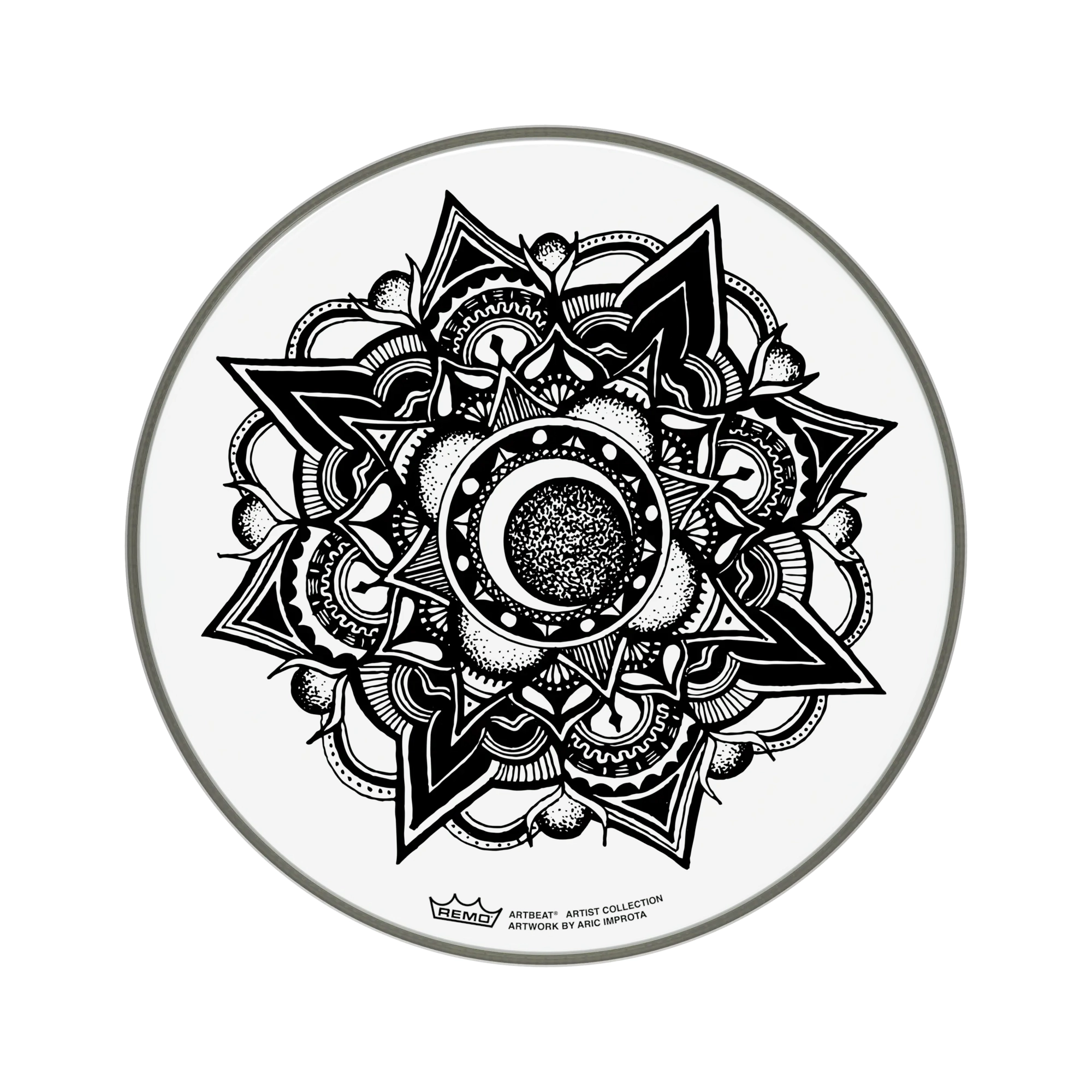 Front view of Remo 14" Emperor Artbeat Skyndeep Nocturnal Bloom Drum Head