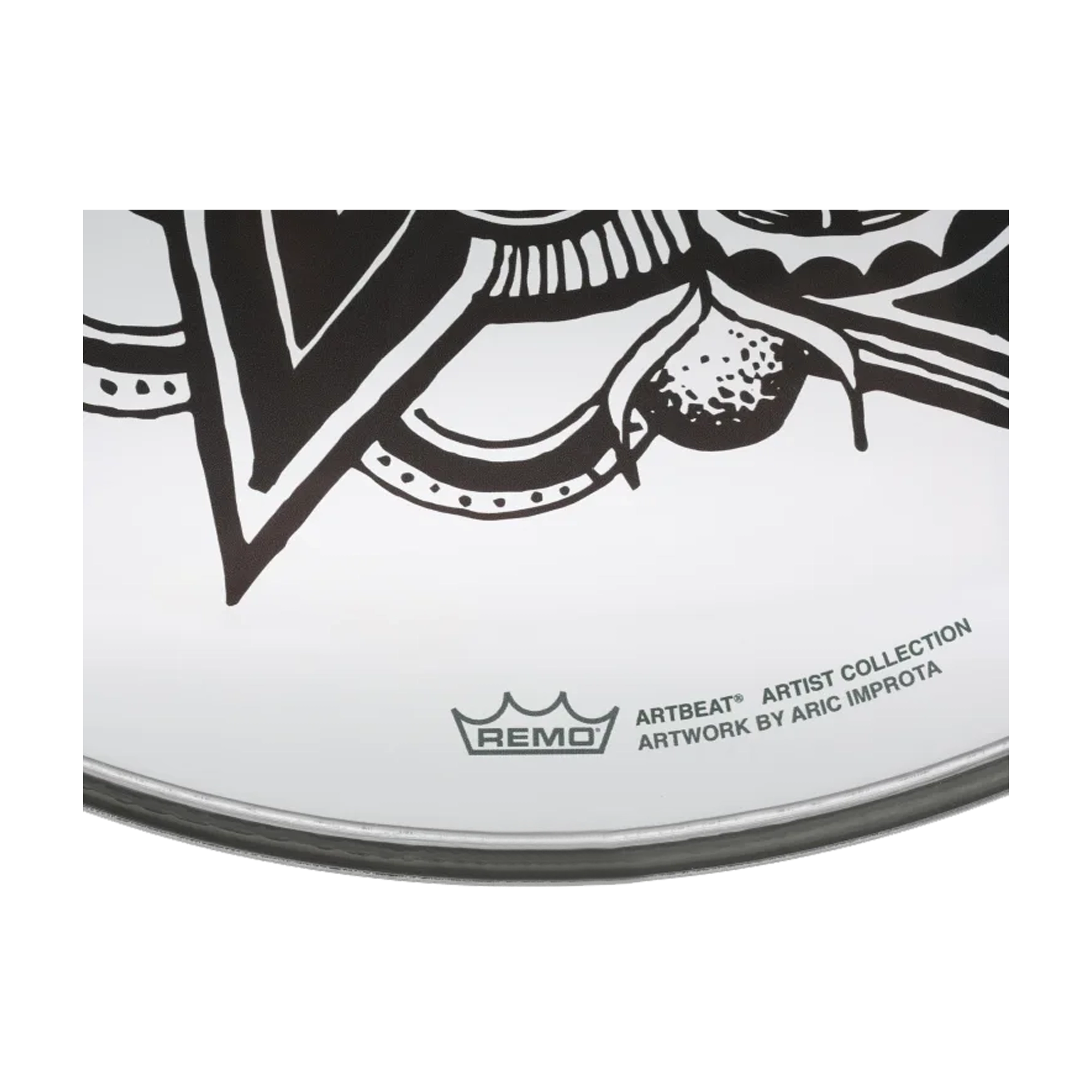 Close-up view of Remo 14" Emperor Artbeat Skyndeep Nocturnal Bloom Drum Head