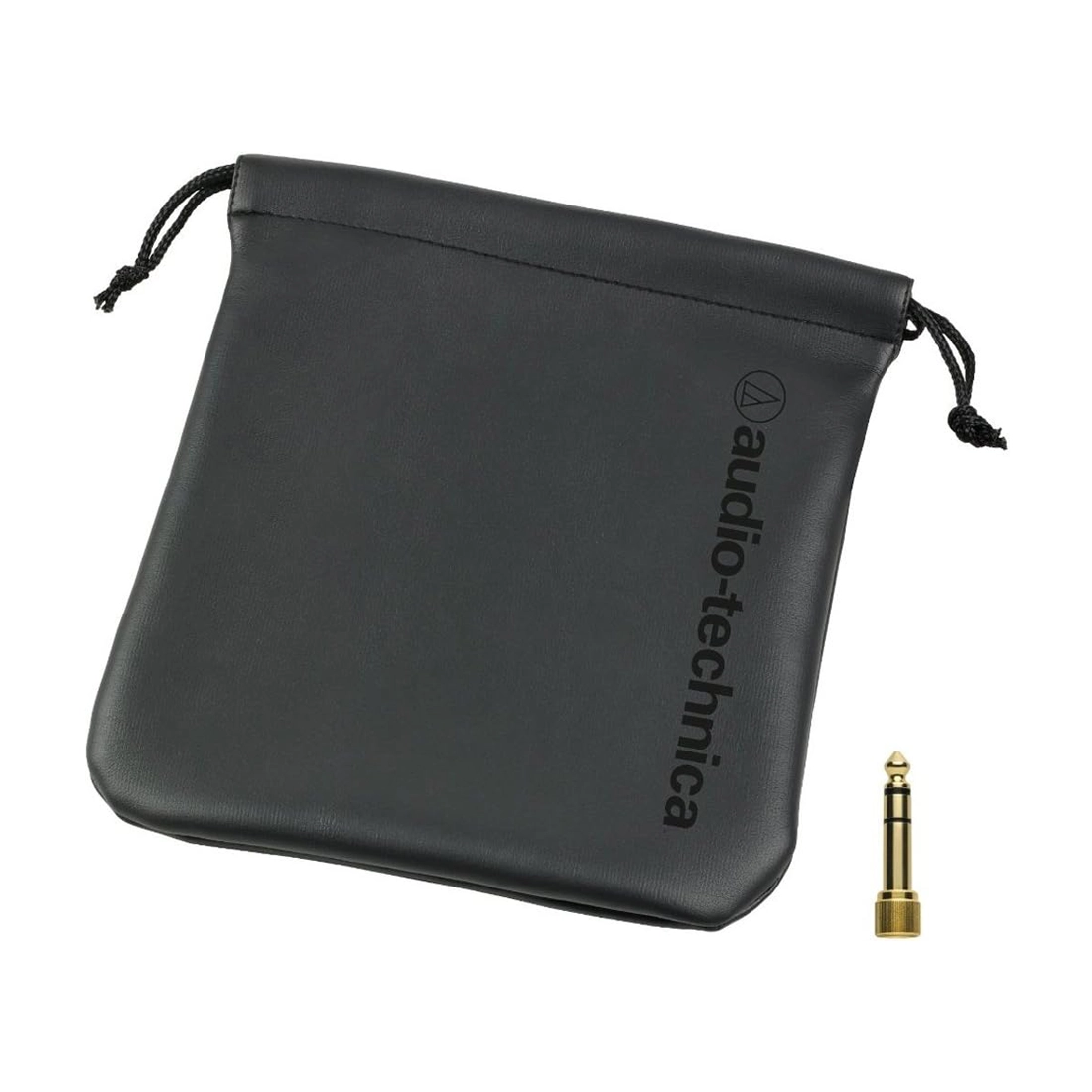 View of Bag and 1/4 adapter of Audio-Technica ATH-M40x Closed-Back Professional Studio Monitor Headphones Black