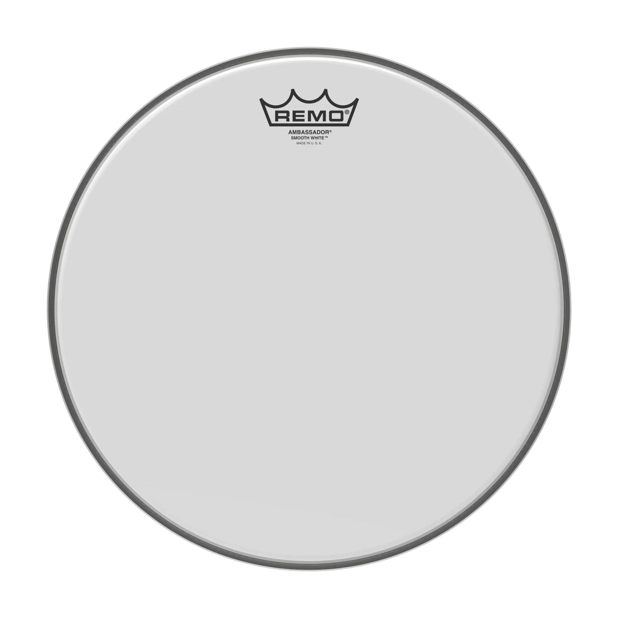 Front view of Remo 13" Smooth White Ambassador Drumhead