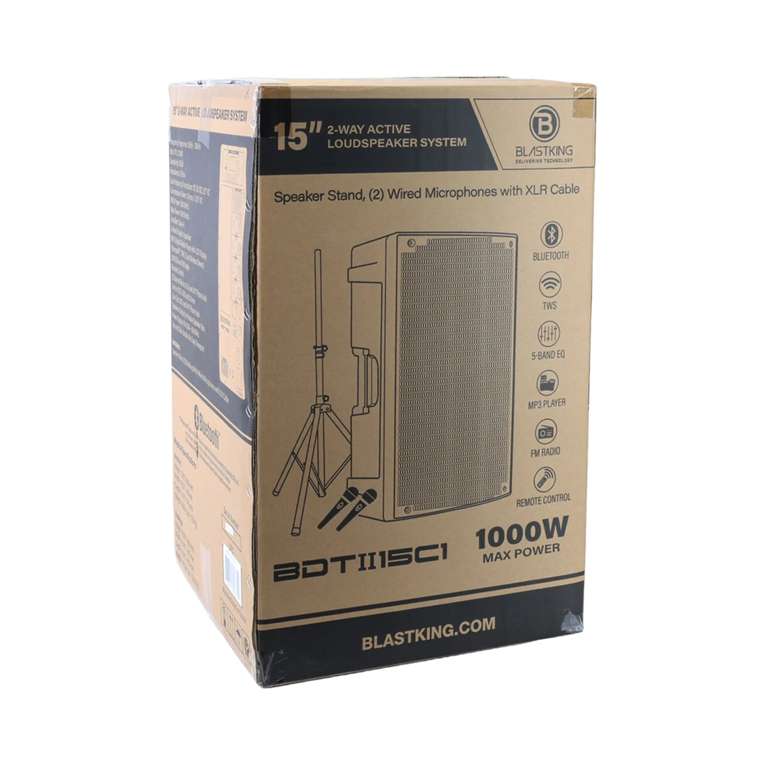Blastking BDTII15C1 15" 1000 Watts 2-Way Active Loudspeaker Combo