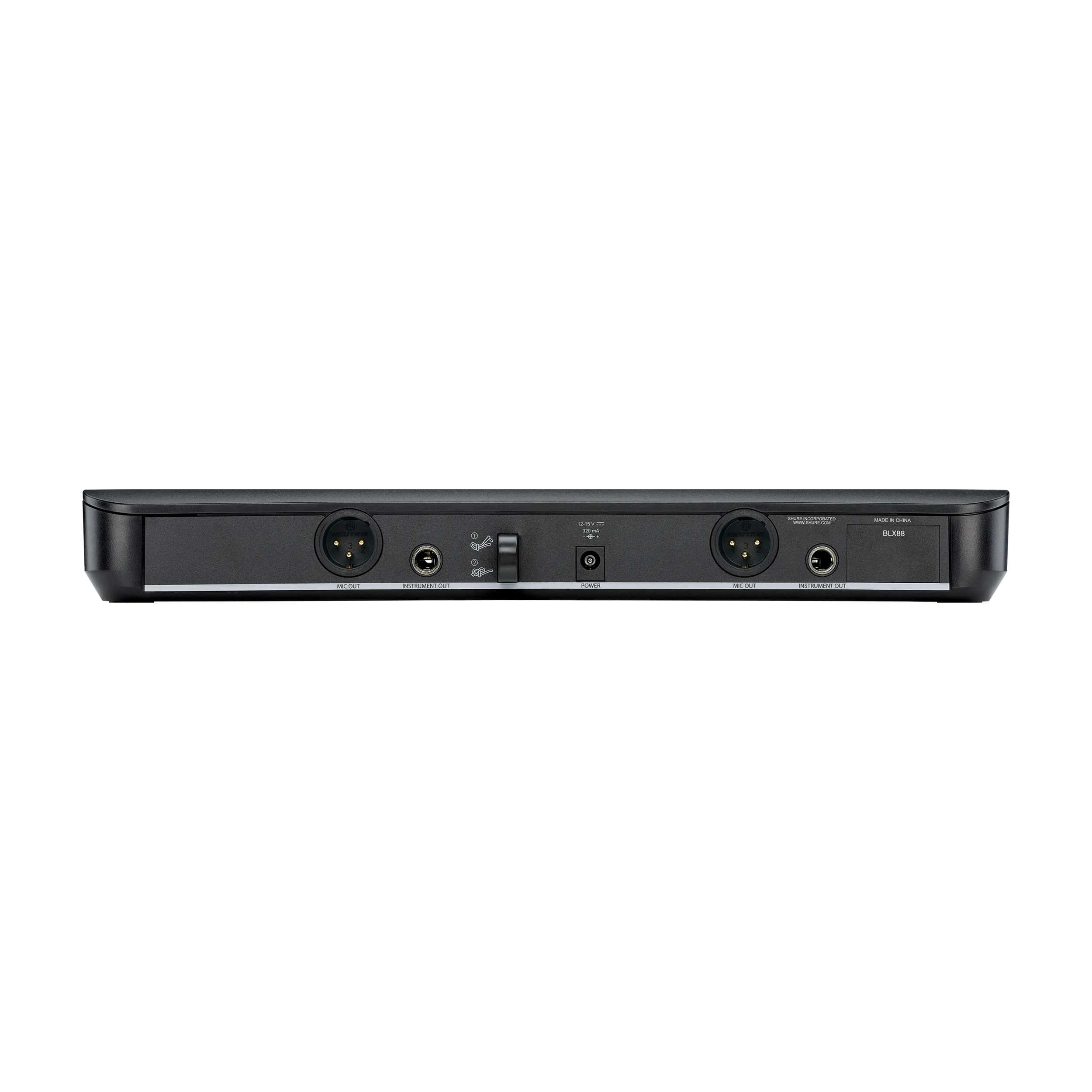 Shure BLX288 Dual-Channel Wireless System back view
