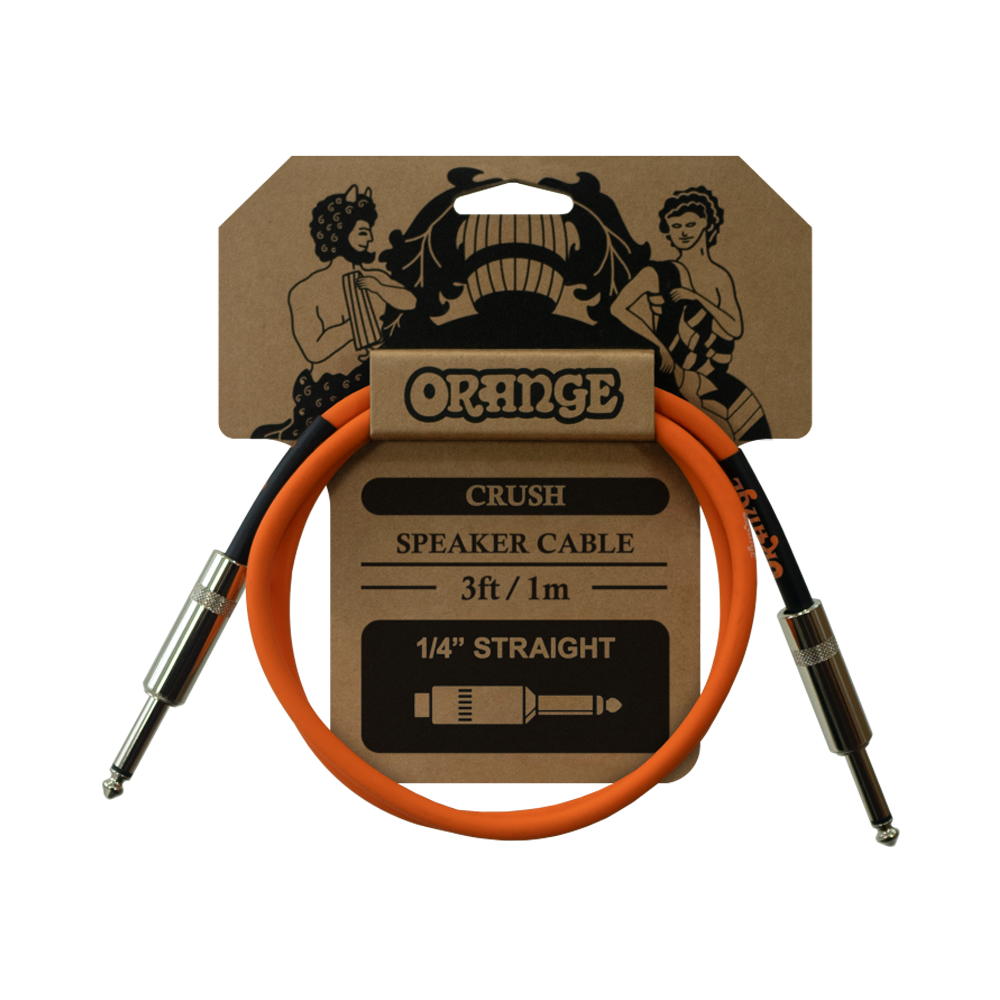 Orange Crush 3' Speaker Cable with 1/4" Jack Connectors