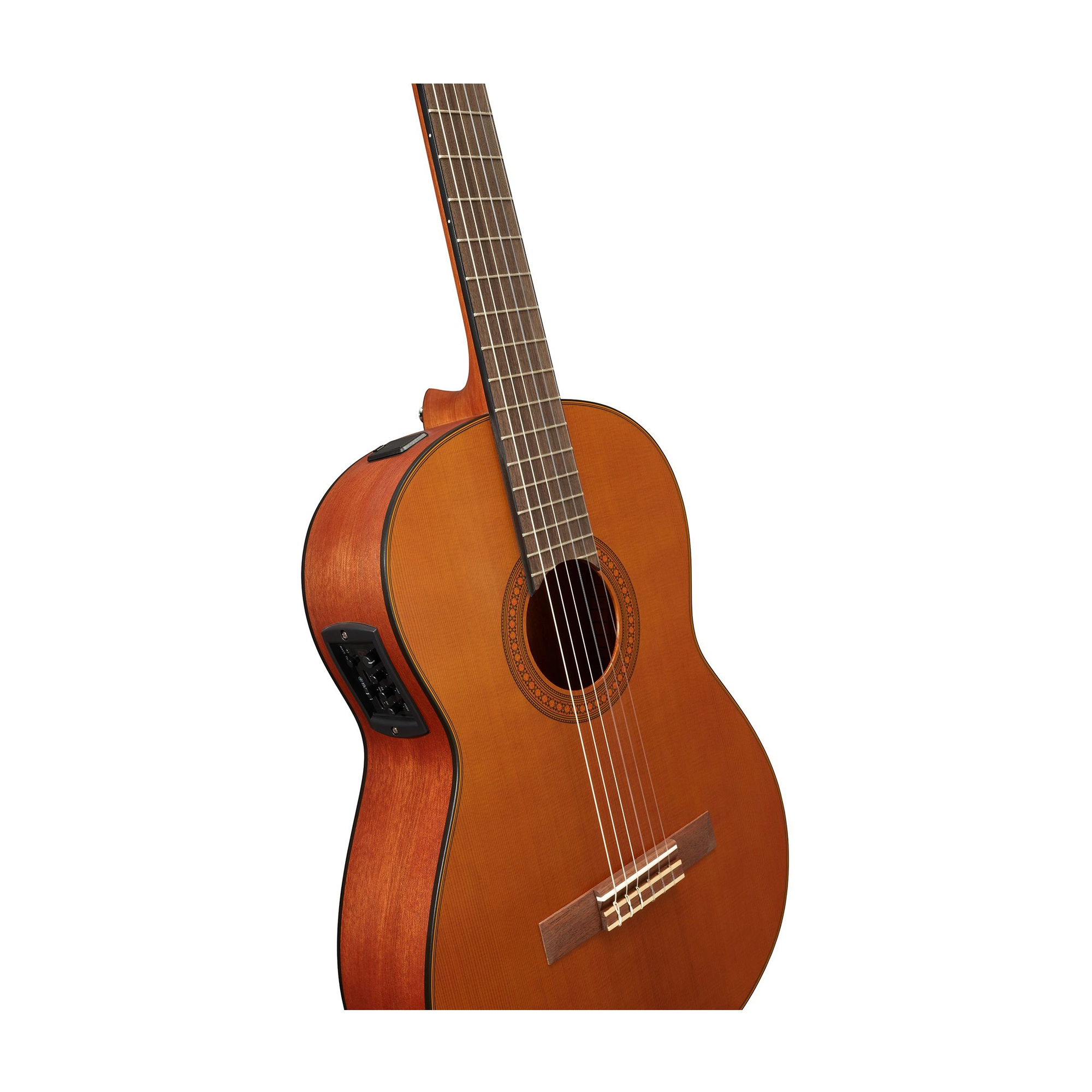 Close-up view of Yamaha CGX122MC Solid Cedar Top Classical Acoustic-Electric