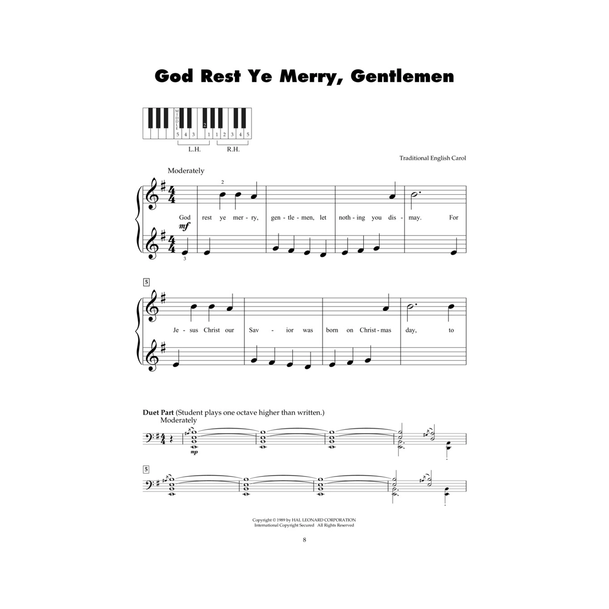 Christmas Carols: Five Finger Piano Songbook Softcover