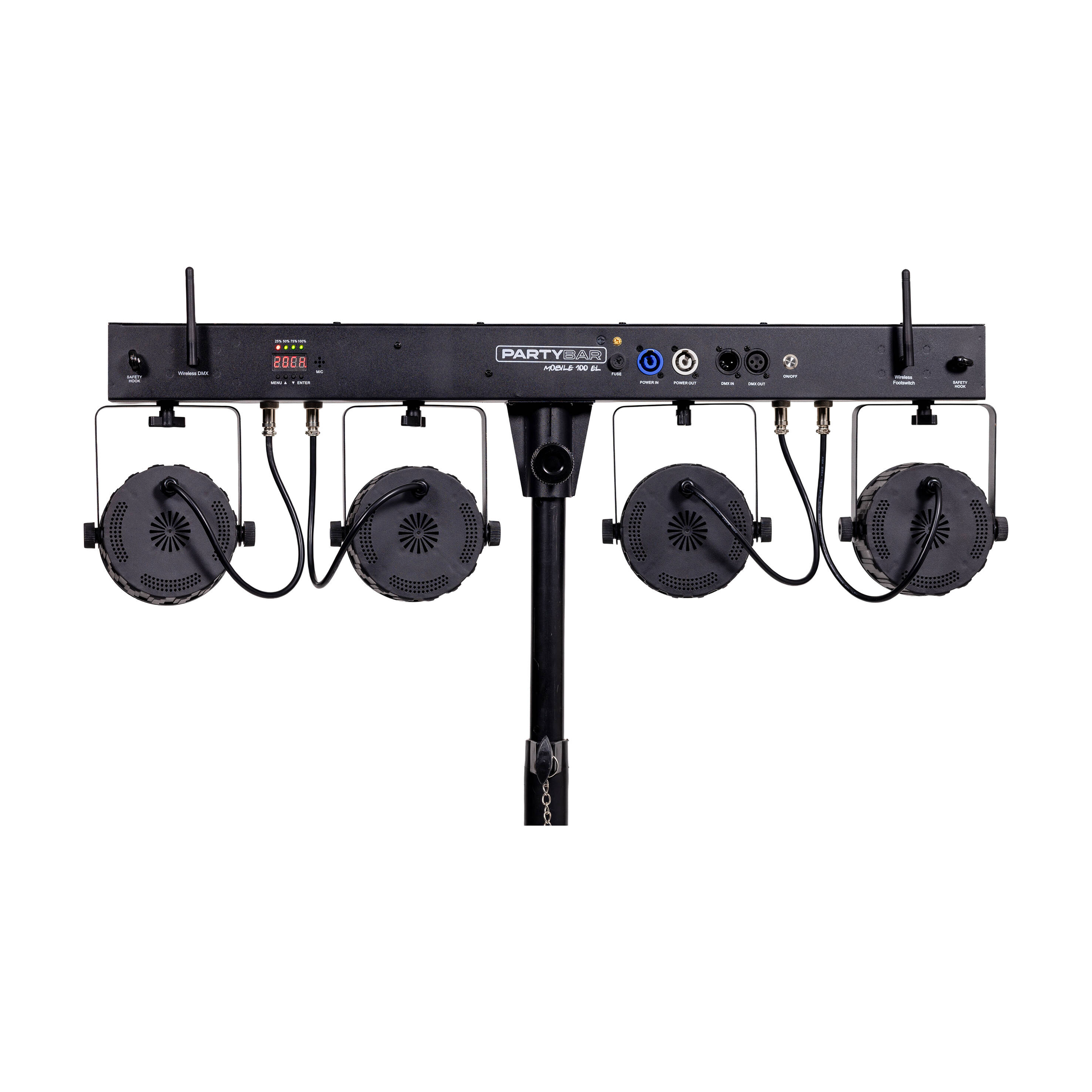 Colorkey Partybar Mobile 100 EL All-In-One back panel close up