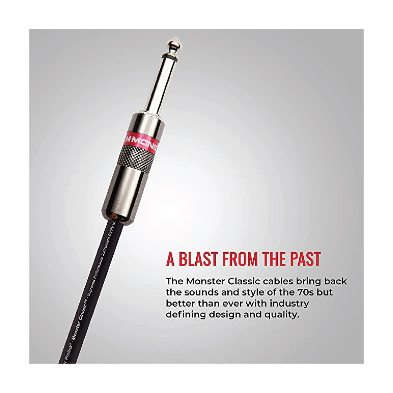 Monster Prolink Classic 1/4" TS Male-1/4 Straight To Straight Instrument Cable - 12'