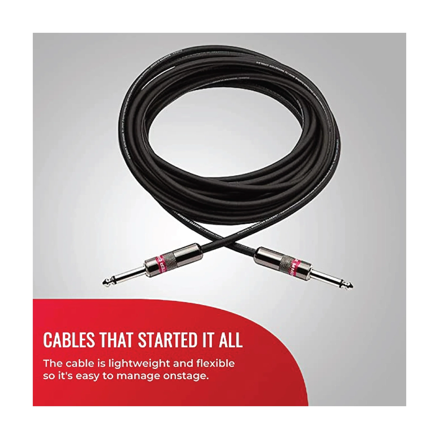 Monster Prolink Classic 1/4" TS Male-1/4 Straight To Straight Instrument Cable - 12'